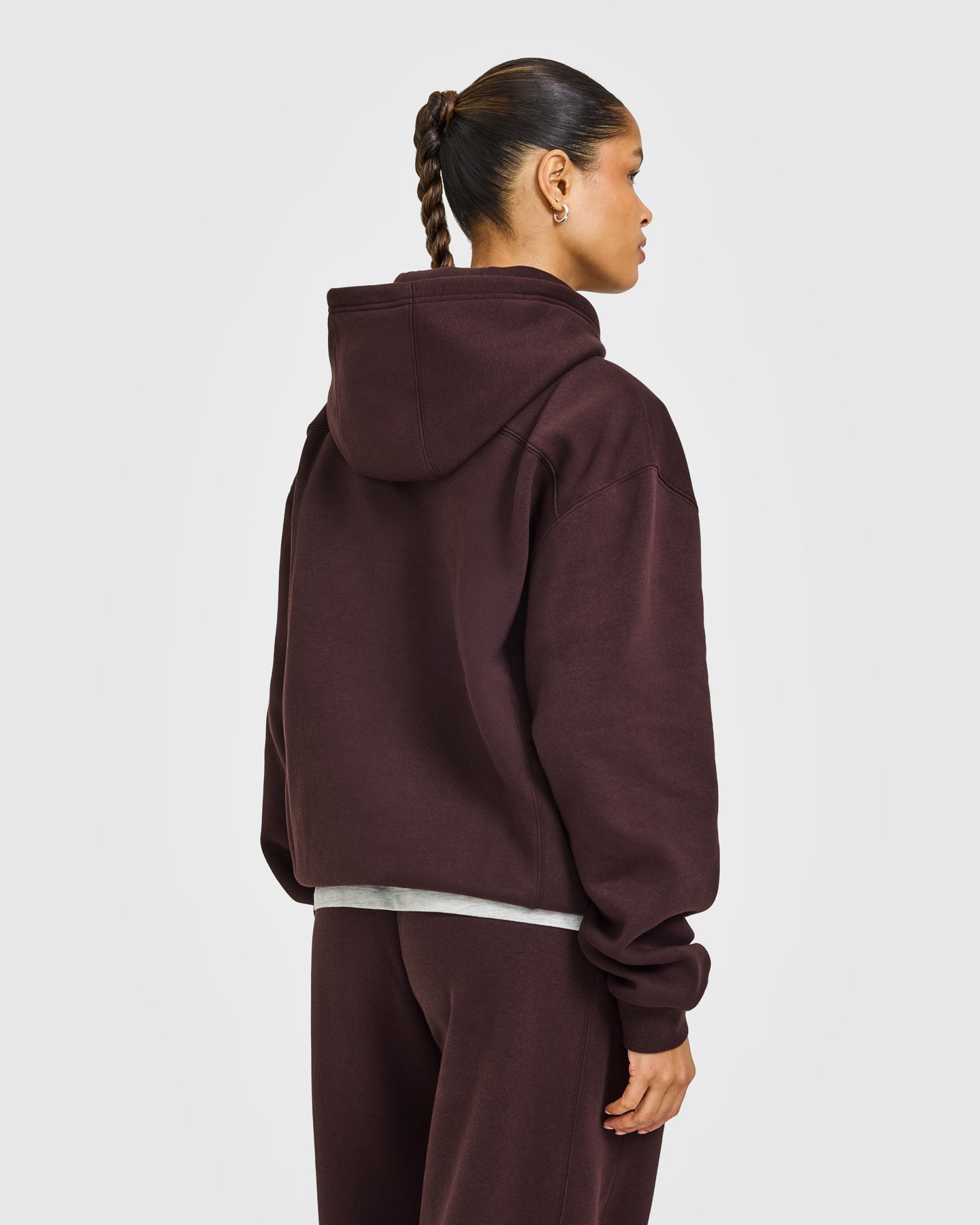 Foundations Hoodie with Grey Logo | Plum Brown - Image 5