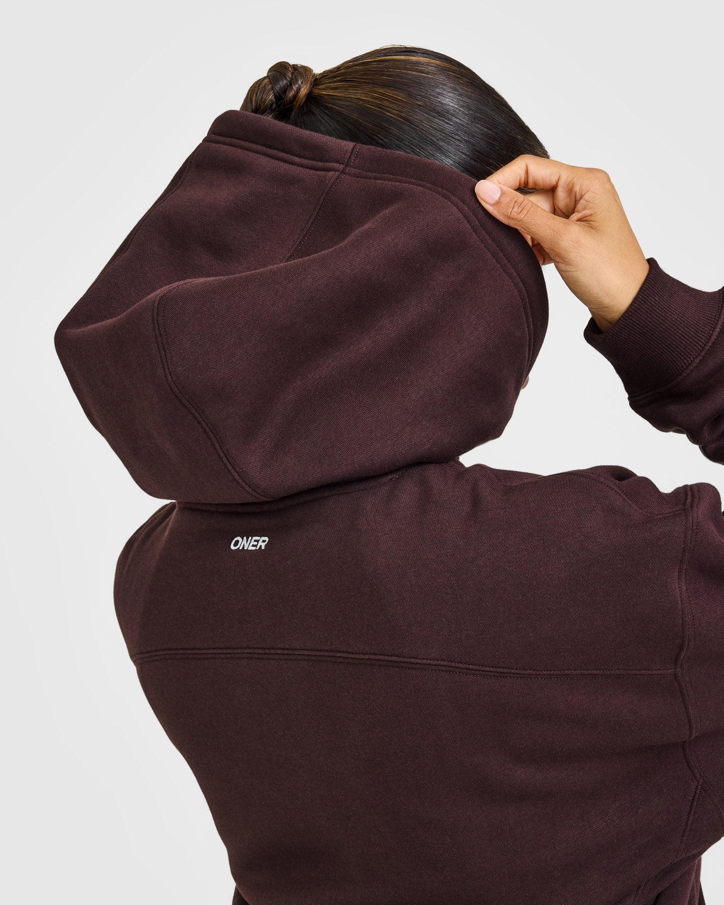 Foundations Hoodie with Grey Logo | Plum Brown - Image 6