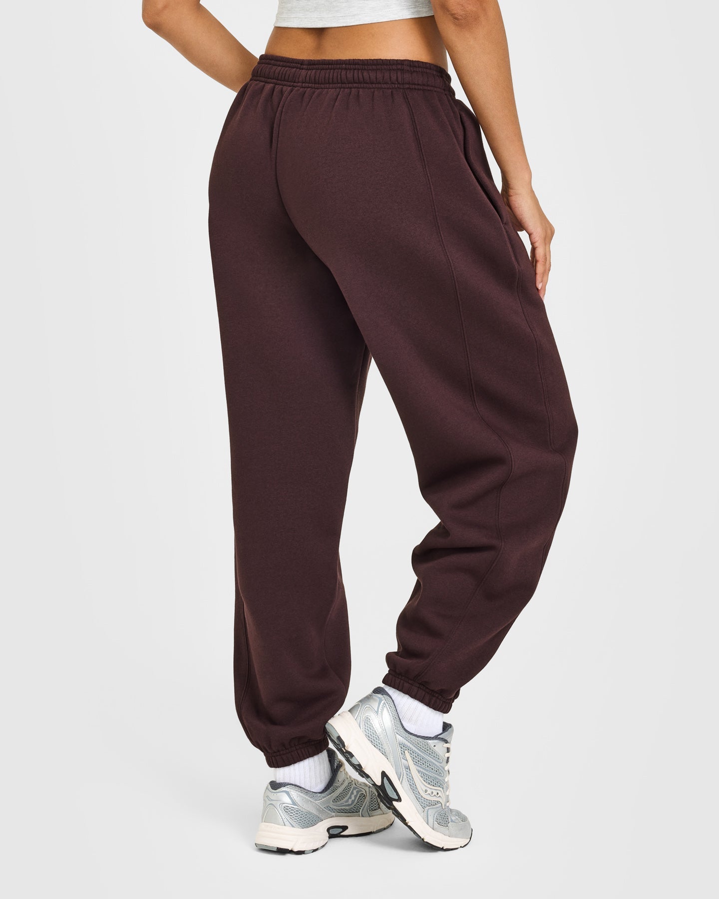 Alternative view of Foundations Joggers with Grey Logo | Plum Brown