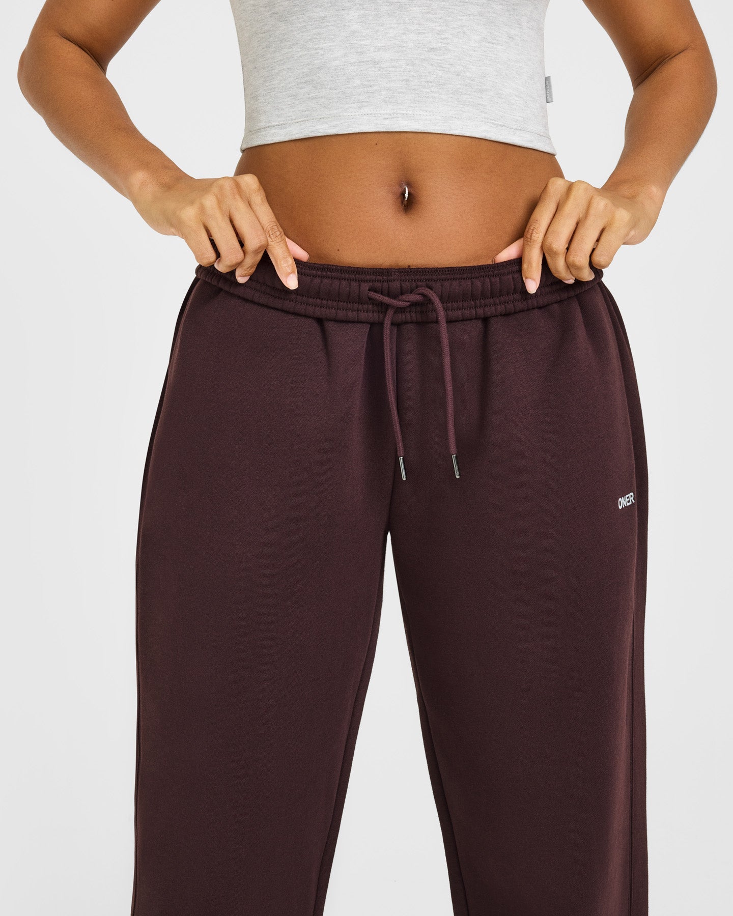 Foundations Joggers with Grey Logo | Plum Brown - Image 5