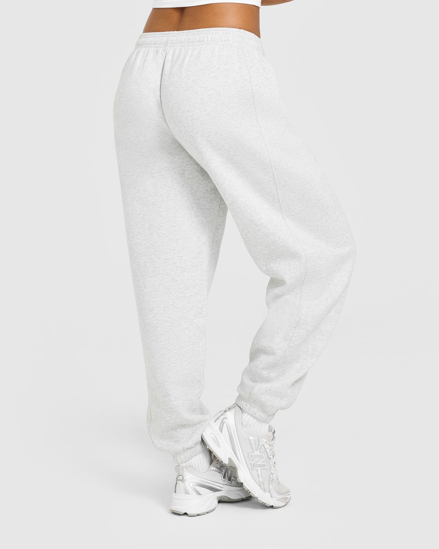 Alternative view of Foundations Oversized Joggers | Light Grey Marl