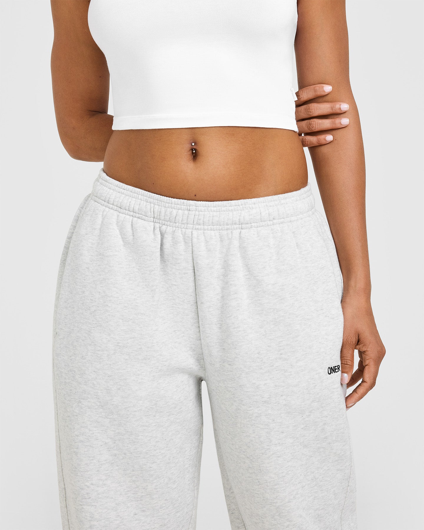 Foundations Oversized Joggers | Light Grey Marl - Image 5