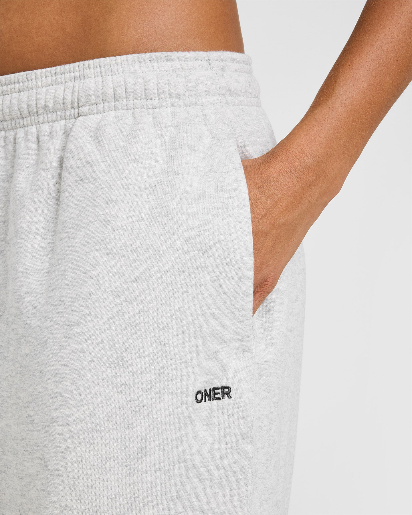 Foundations Oversized Straight Leg Joggers | Light Grey Marl - Image 5