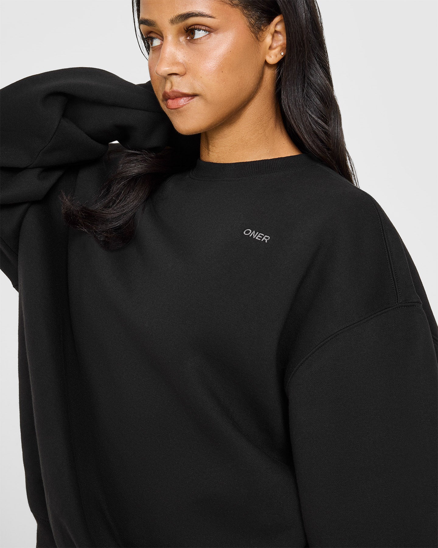 Foundations Oversized Sweatshirt | Black - Image 6