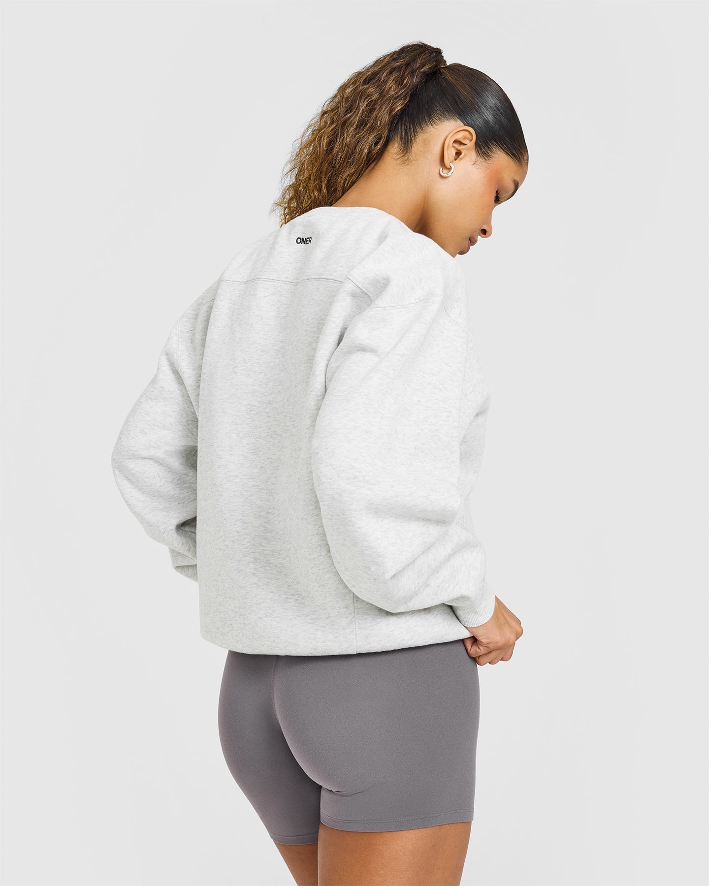 Foundations Oversized Sweatshirt | Light Grey Marl - Image 4