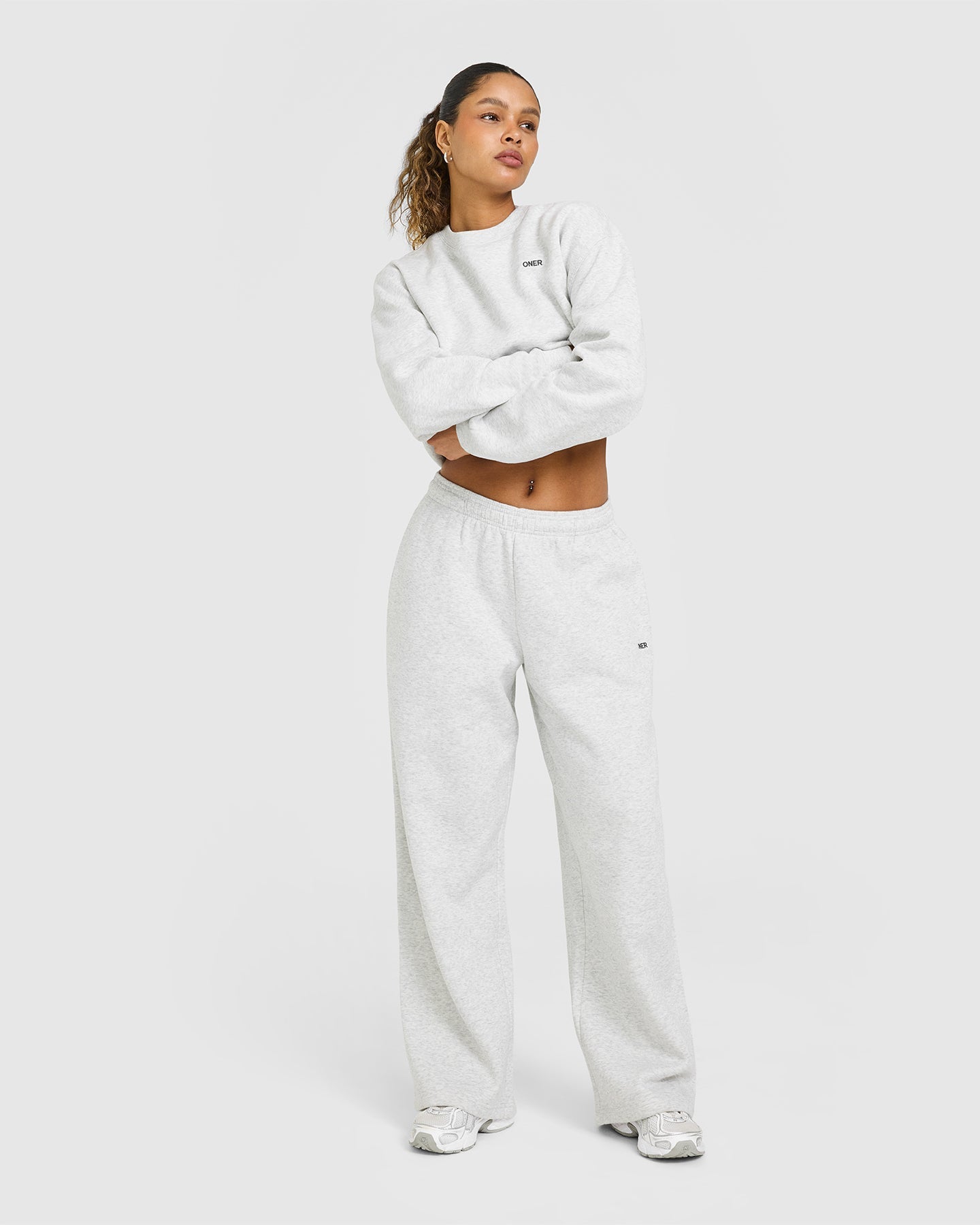 Alternative view of Foundations Oversized Sweatshirt | Light Grey Marl