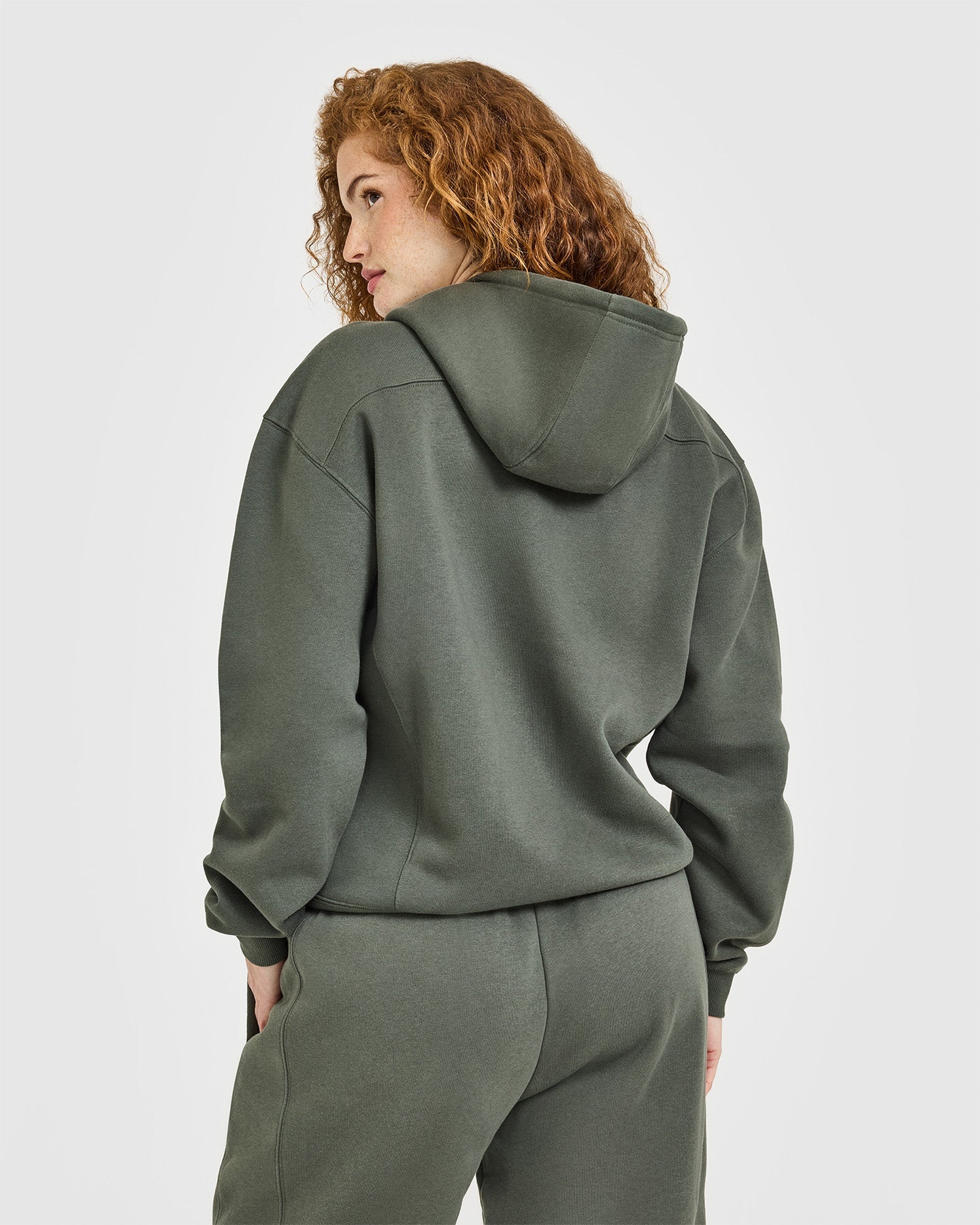 Foundations Zip Through Hoodie | Dark Khaki - Image 4