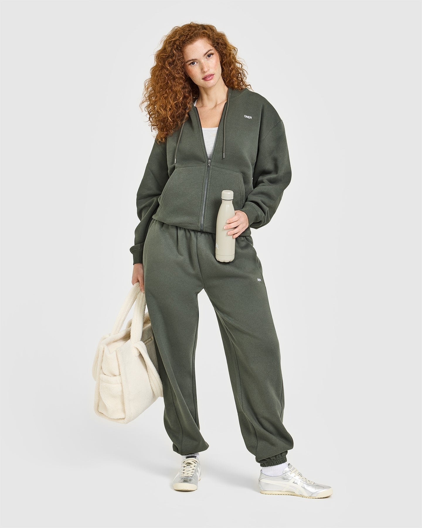 Foundations Zip Through Hoodie | Dark Khaki - Image 5