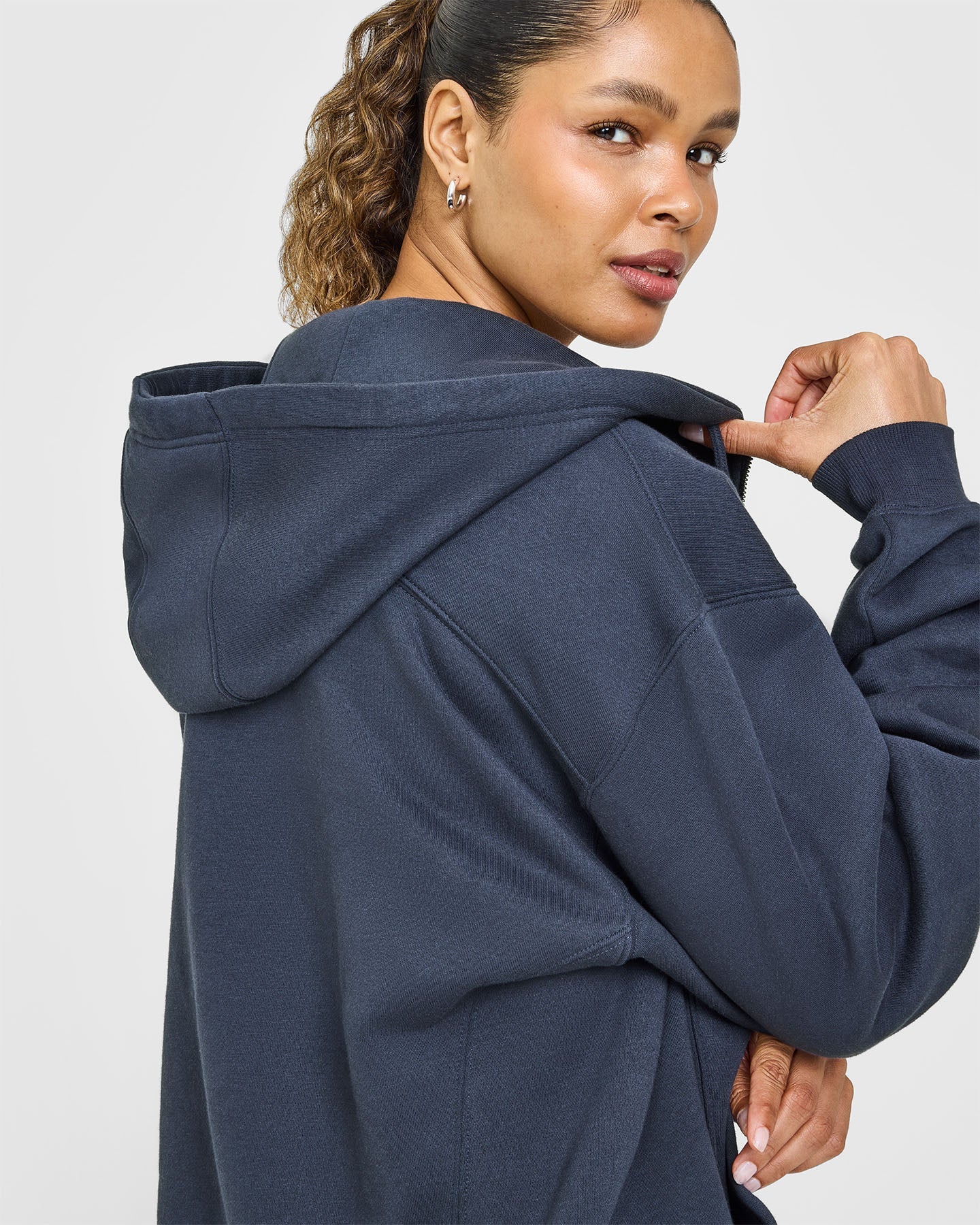 Foundations Zip Through Hoodie | True Blue - Image 5