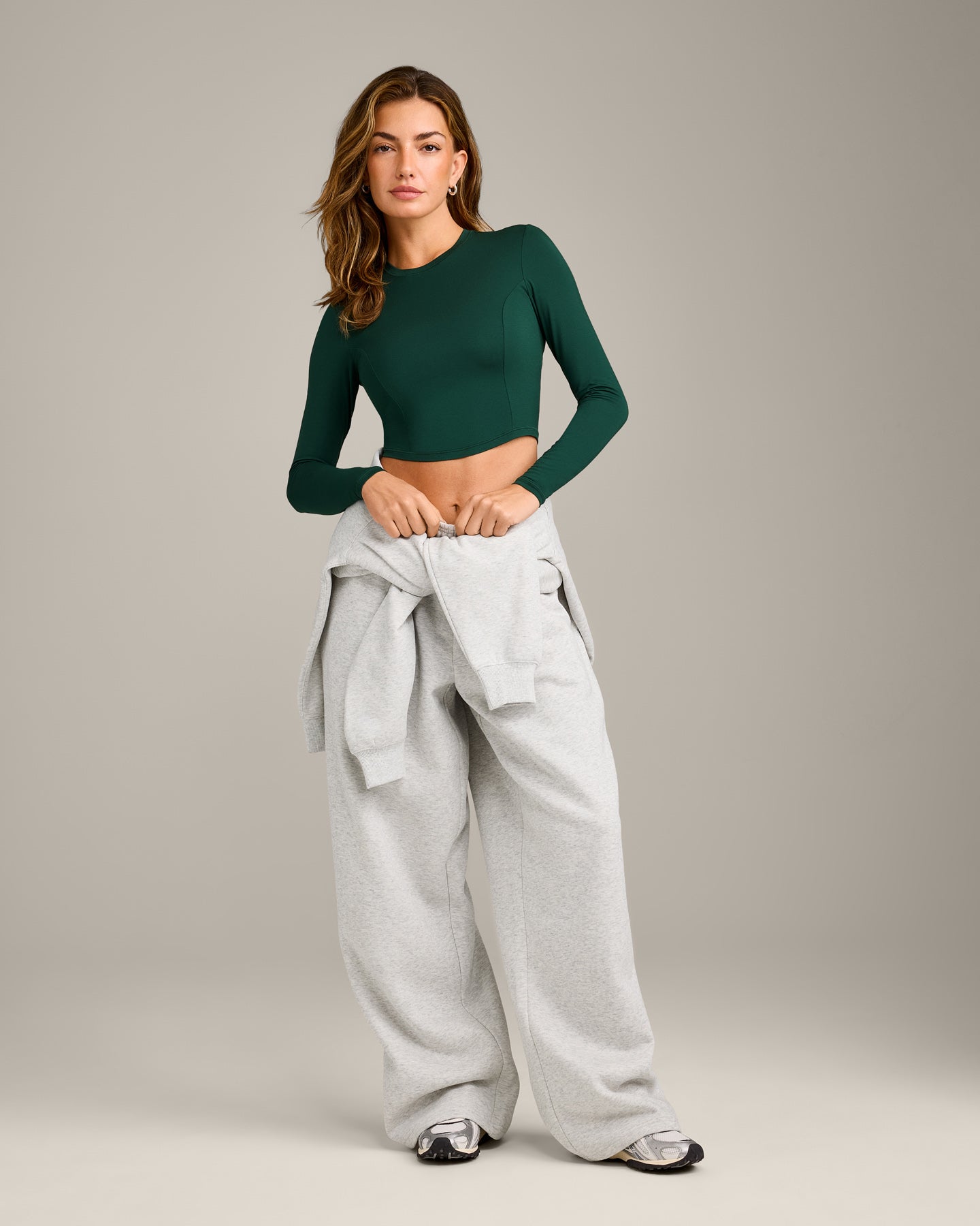 Mellow Motion Crew Neck Long Sleeve Mid Top | Racing Green - Image 3