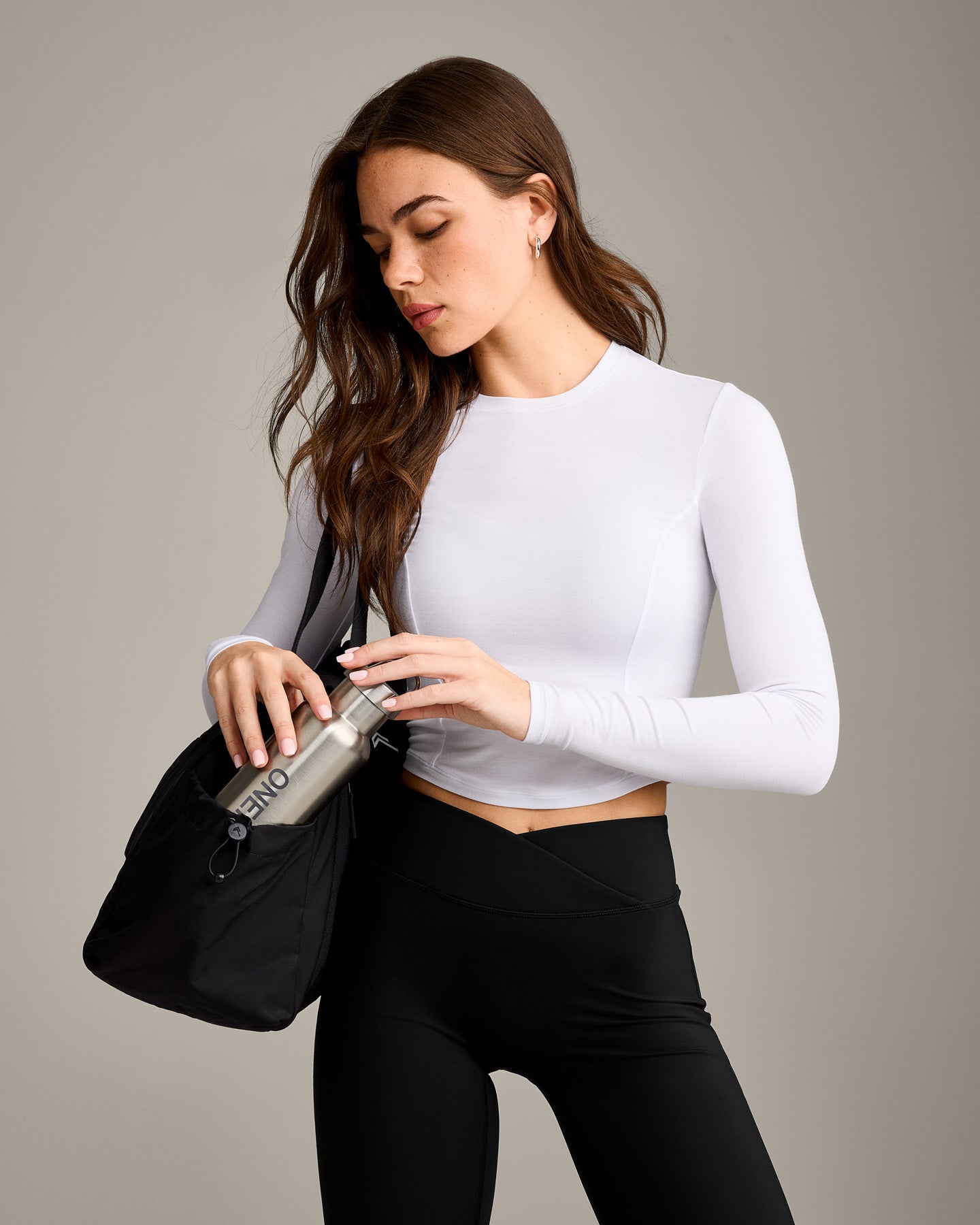 Mellow Motion Crew Neck Long Sleeve Mid Top | White - Image 6
