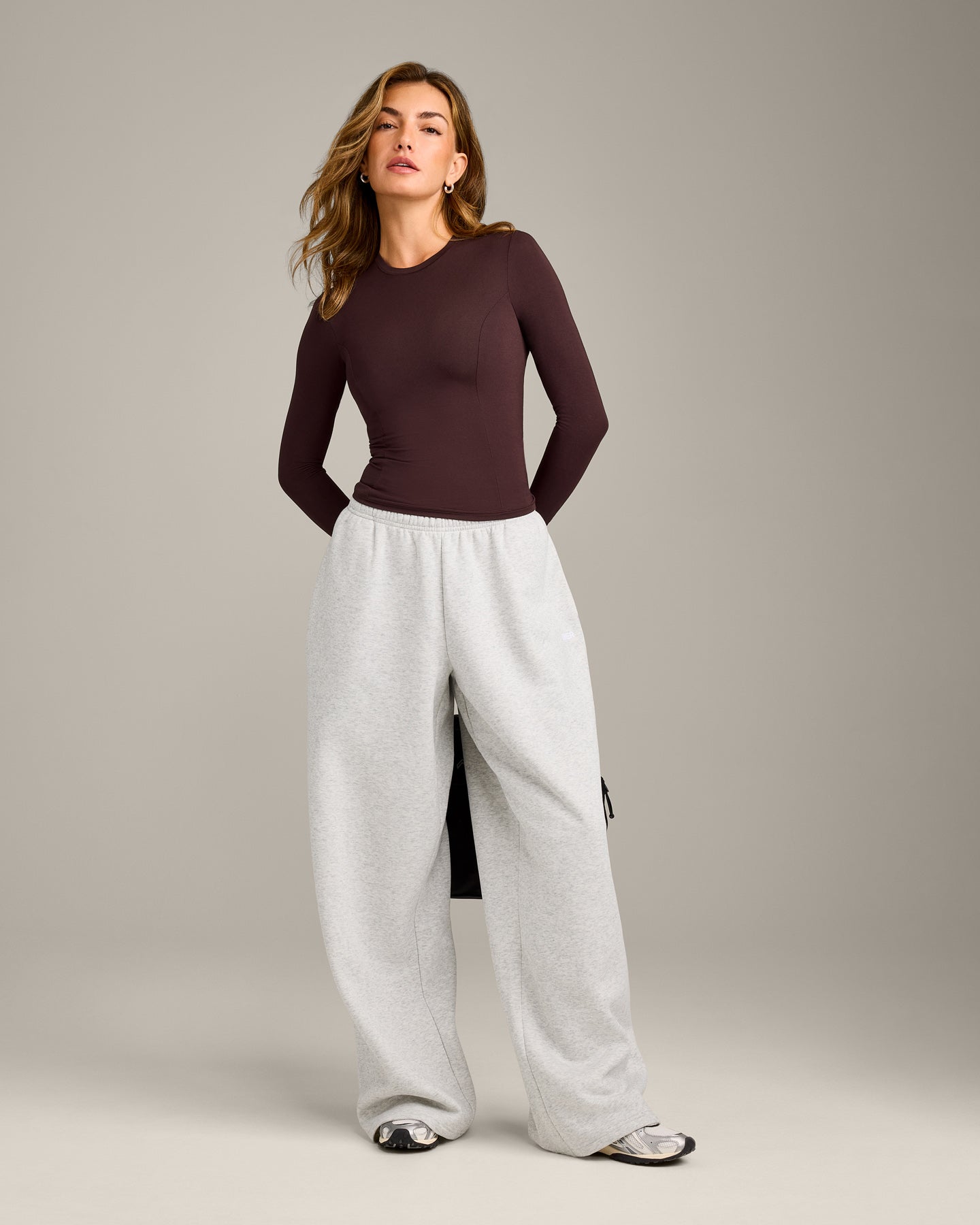 Mellow Motion Crew Neck Long Sleeve Top | Plum Brown - Image 3
