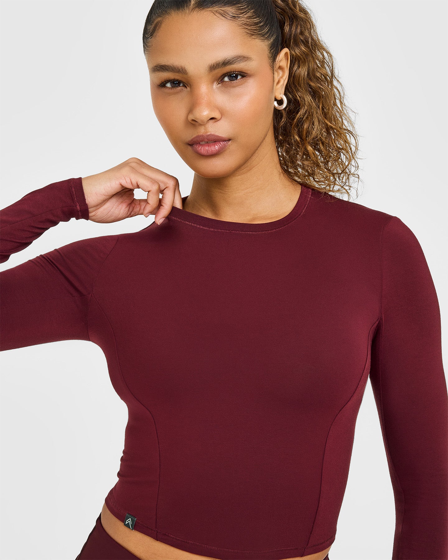 Mellow Soft Mid Long Sleeve Top | Rosewood - Image 3