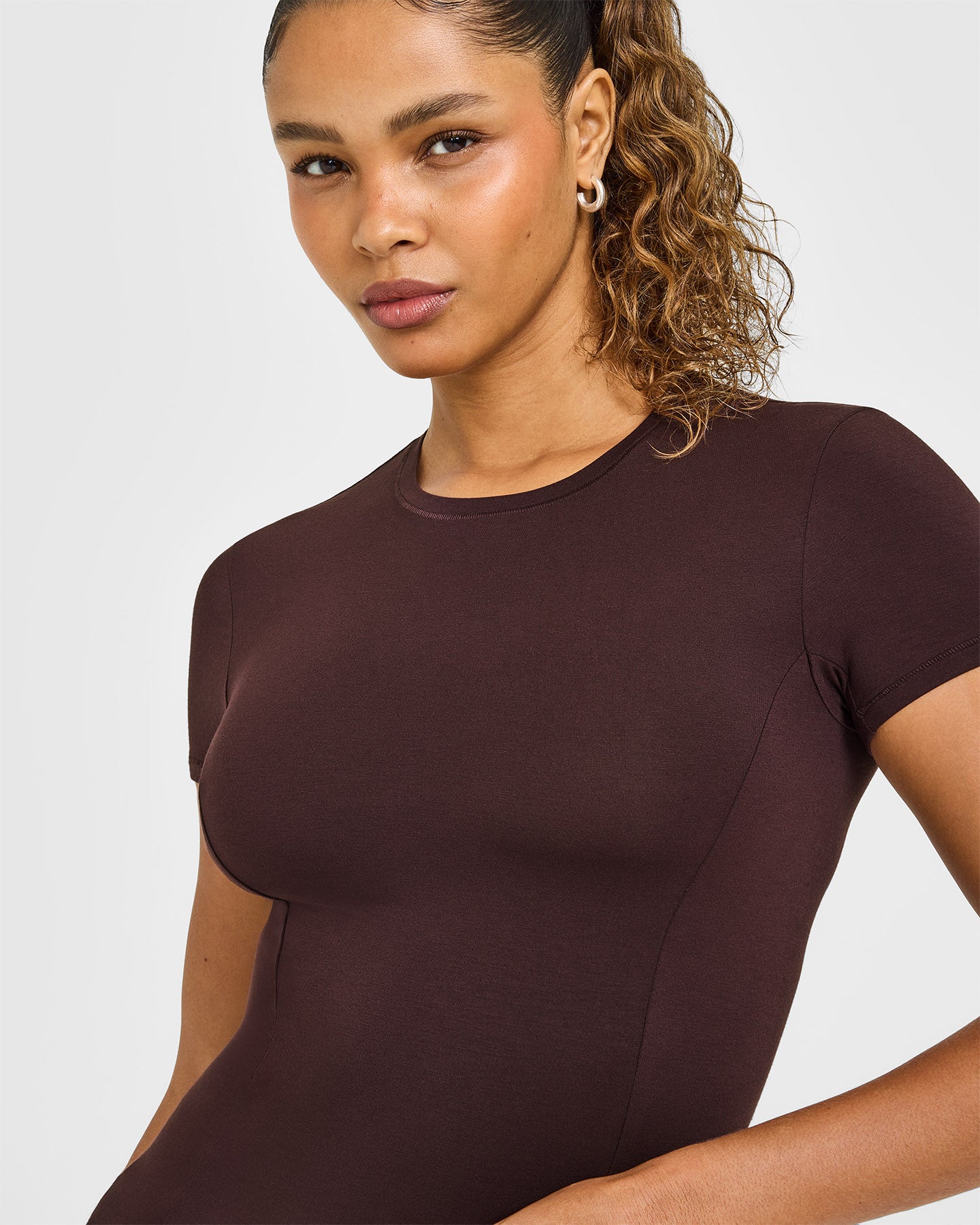 Mellow Soft Short Sleeve T-Shirt | Plum Brown - Image 3