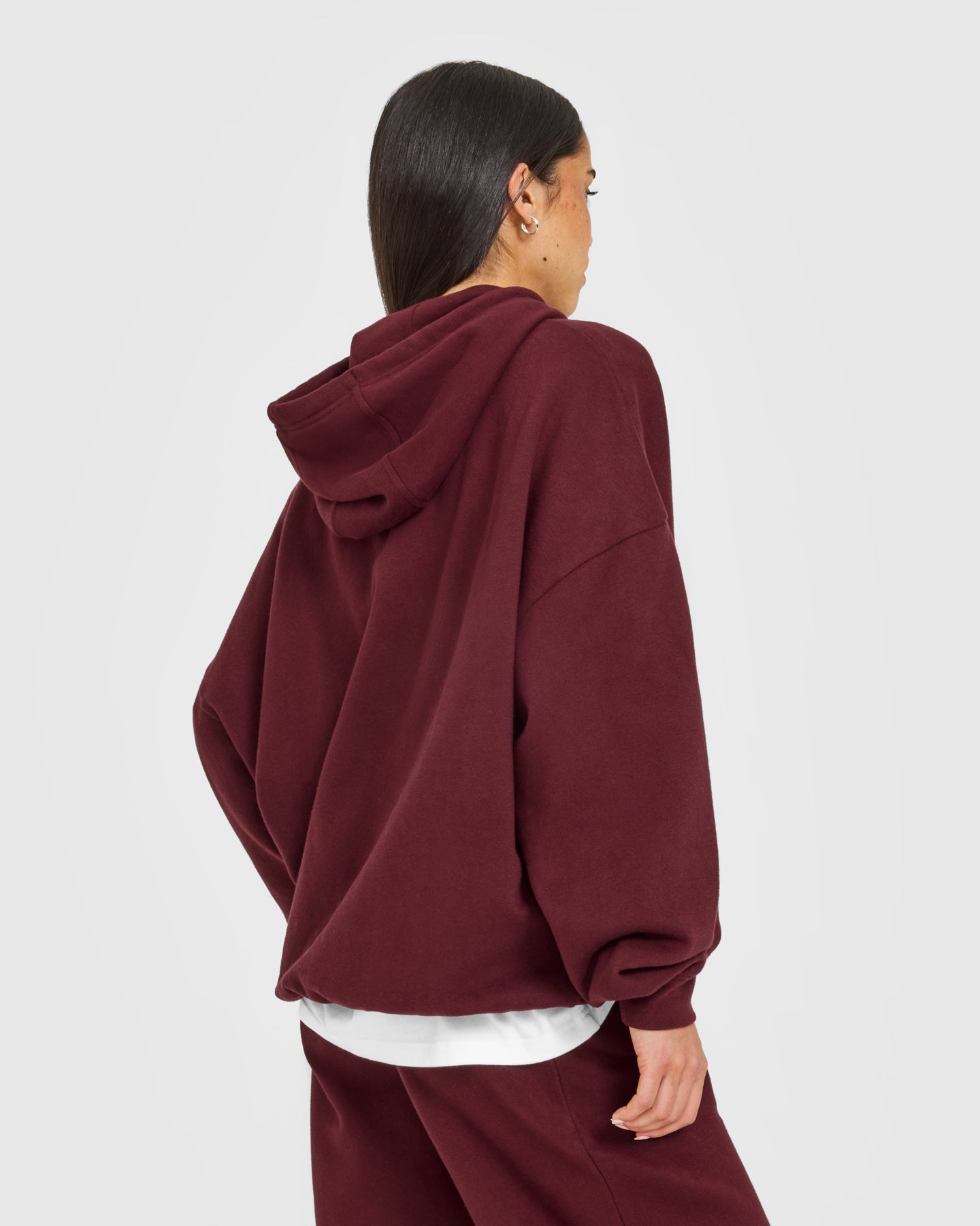 Mid Weight Relaxed Hoodie | Rosewood - Image 5
