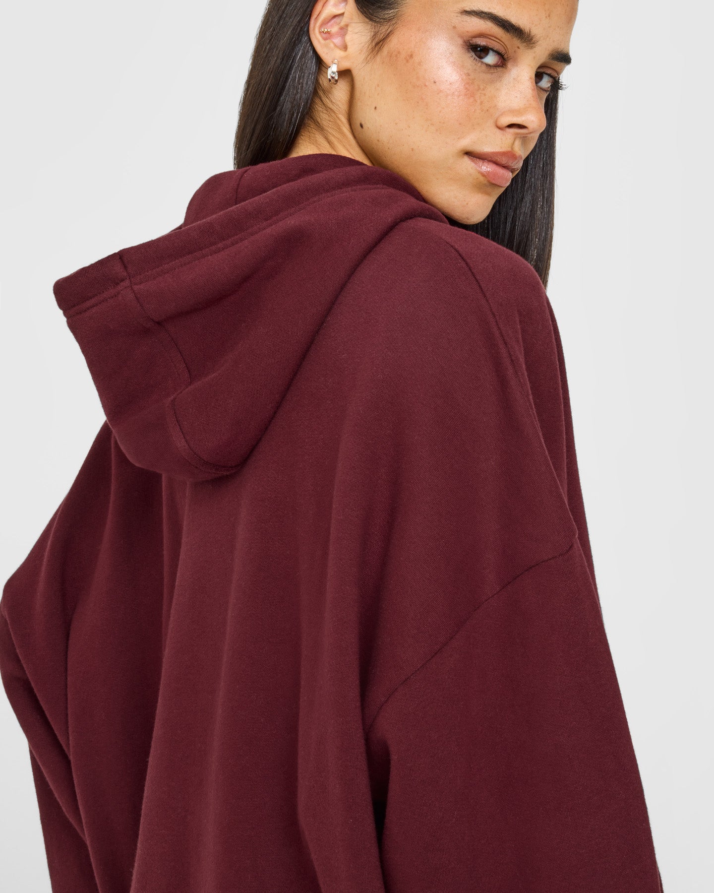 Mid Weight Relaxed Hoodie | Rosewood - Image 6