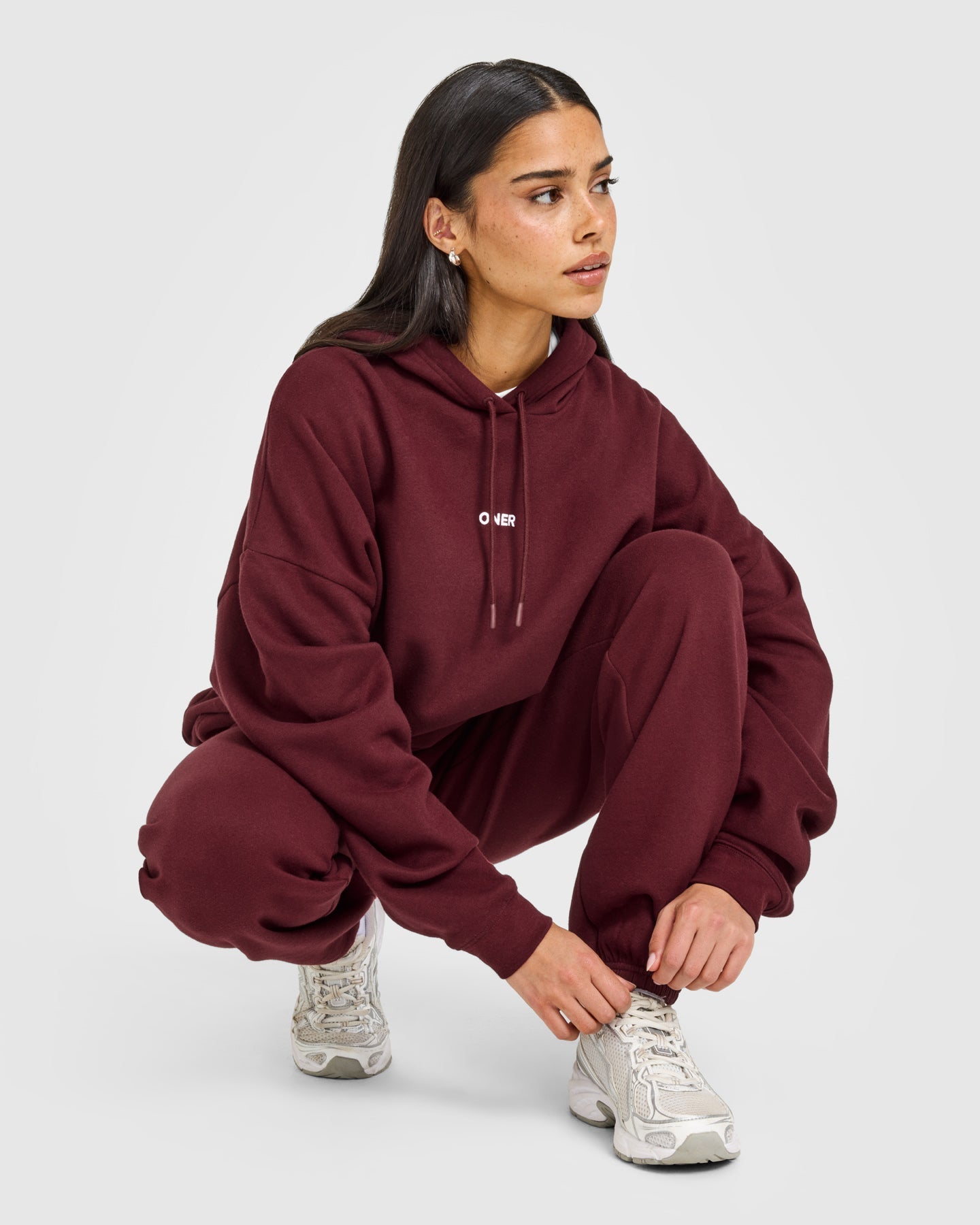Mid Weight Relaxed Hoodie | Rosewood - Image 3