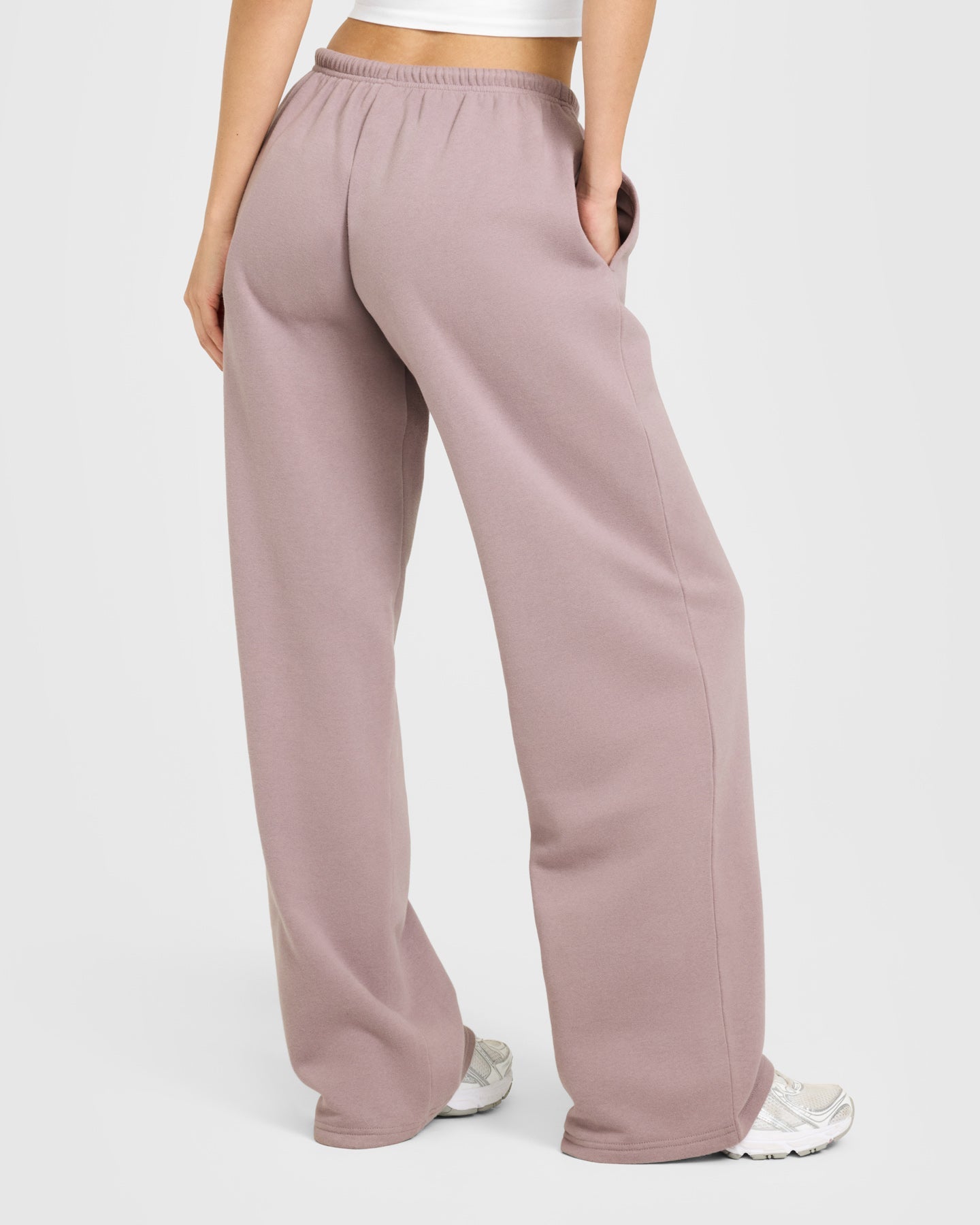 Mid Weight Relaxed Straight Leg Joggers | Dusty Purple - Image 4