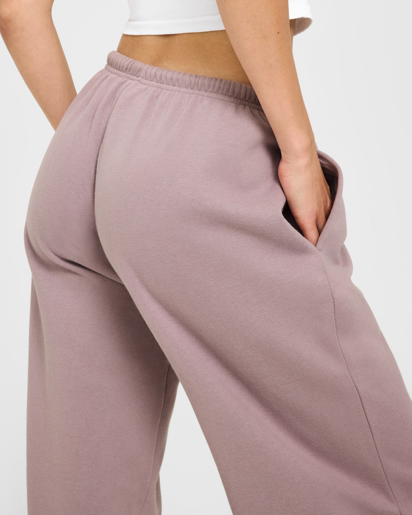 Mid Weight Relaxed Straight Leg Joggers | Dusty Purple - Image 5