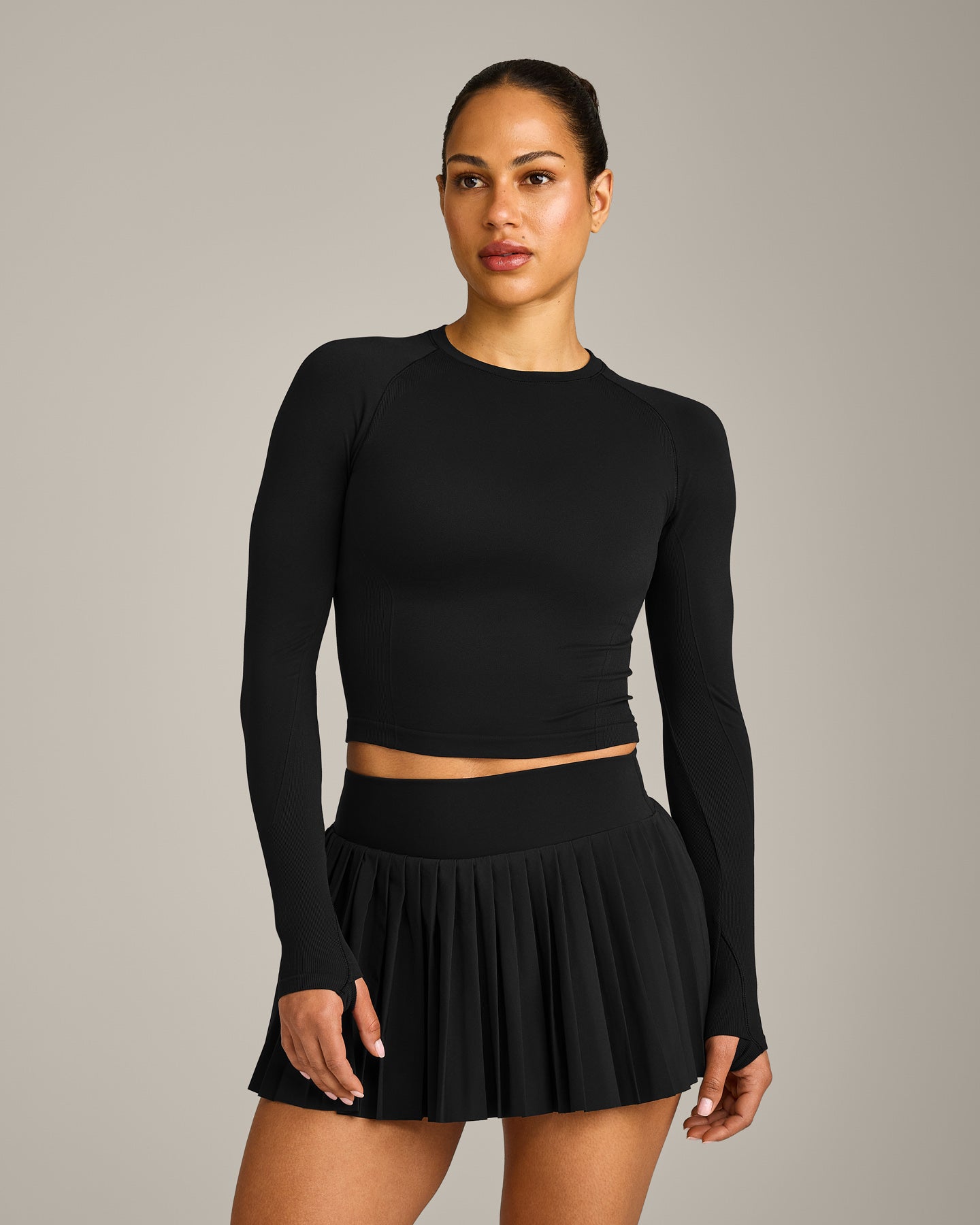 Oner Seamless Fitted Long Sleeve Top | Black