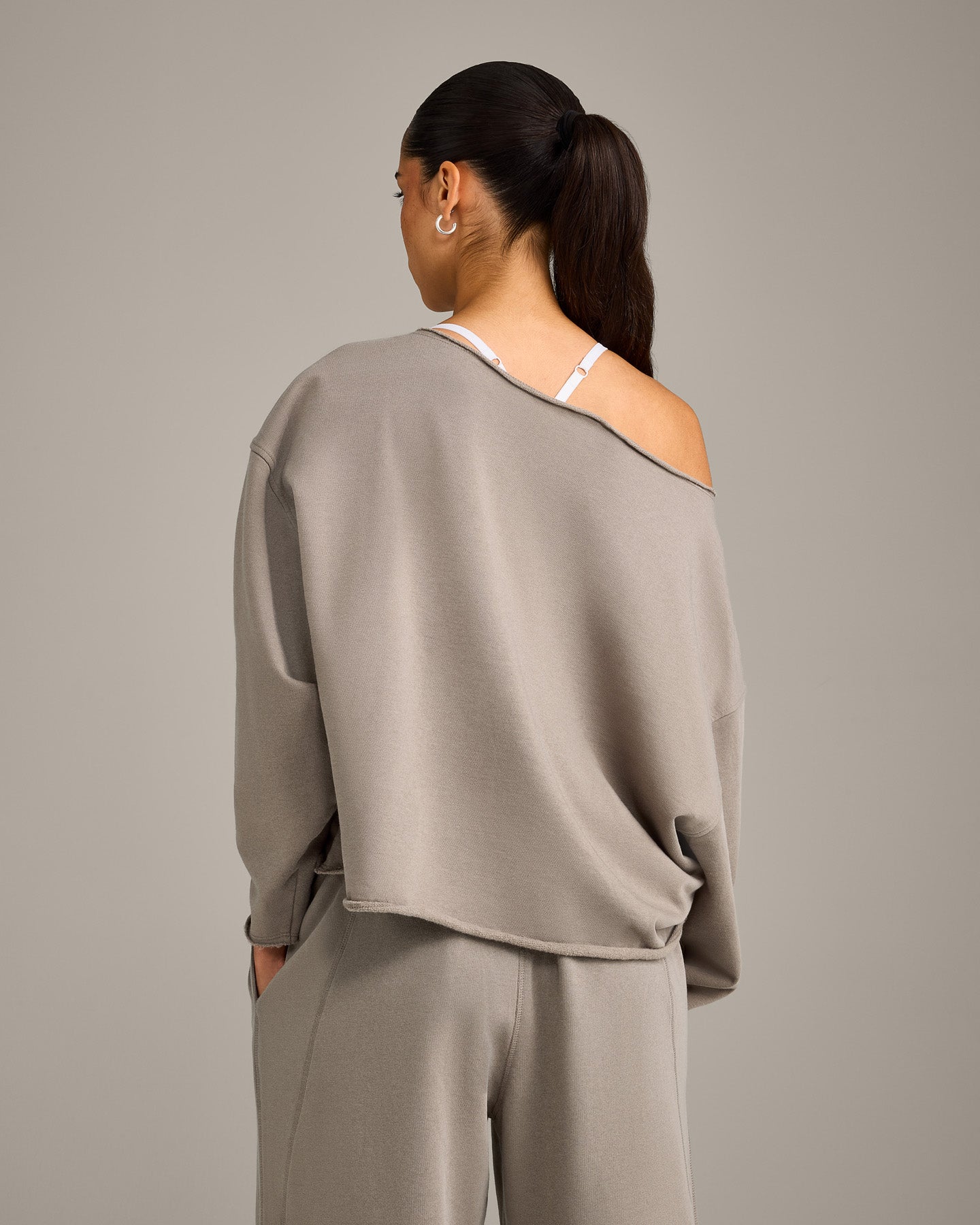 Raw Cut Lounge Off-The-Shoulder Sweatshirt | Washed Minky - Image 6