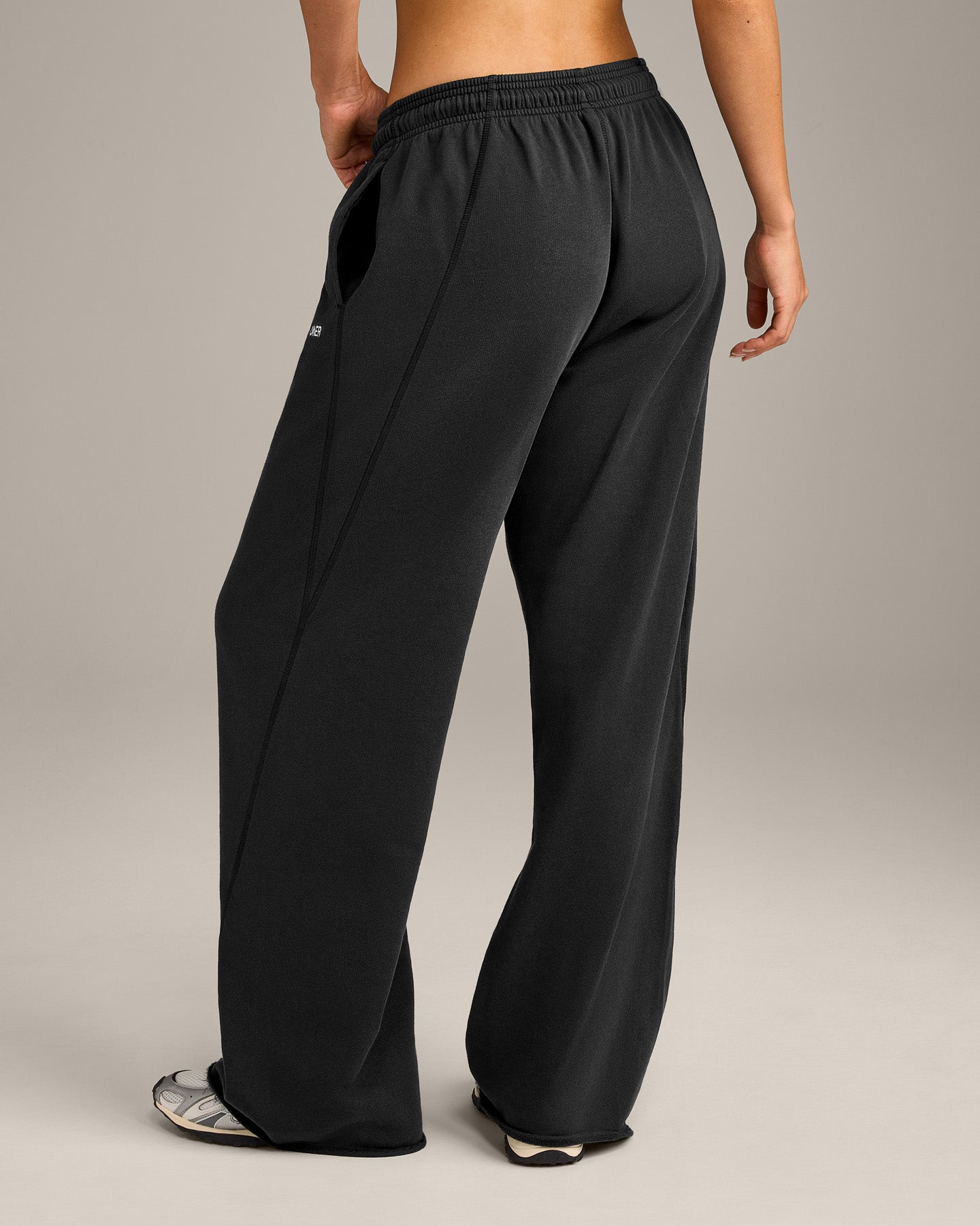 Alternative view of Raw Cut Lounge Wide Leg Joggers | Washed Black