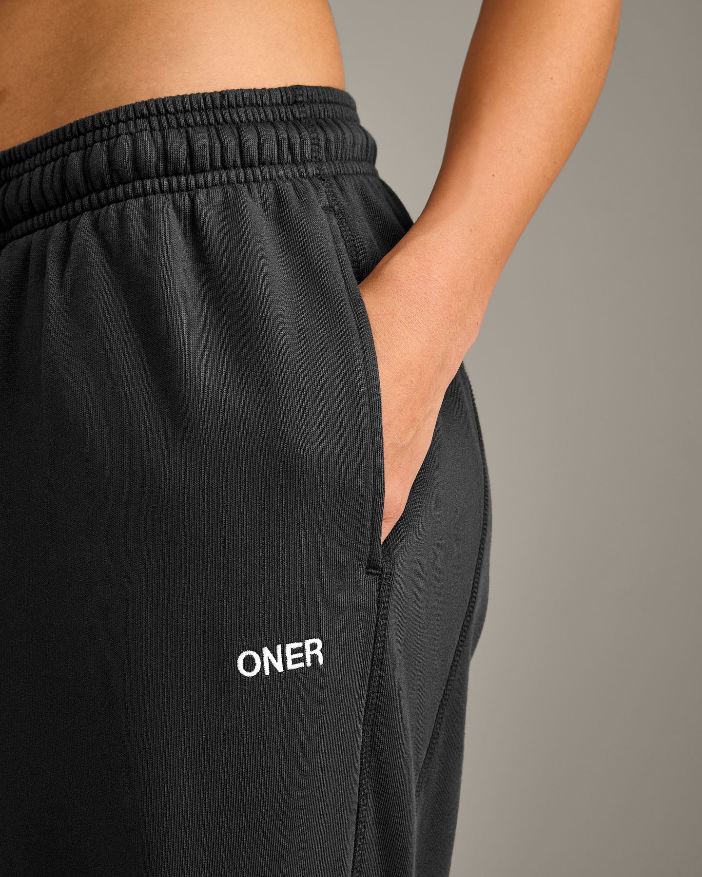 Raw Cut Lounge Wide Leg Joggers | Washed Black - Image 4