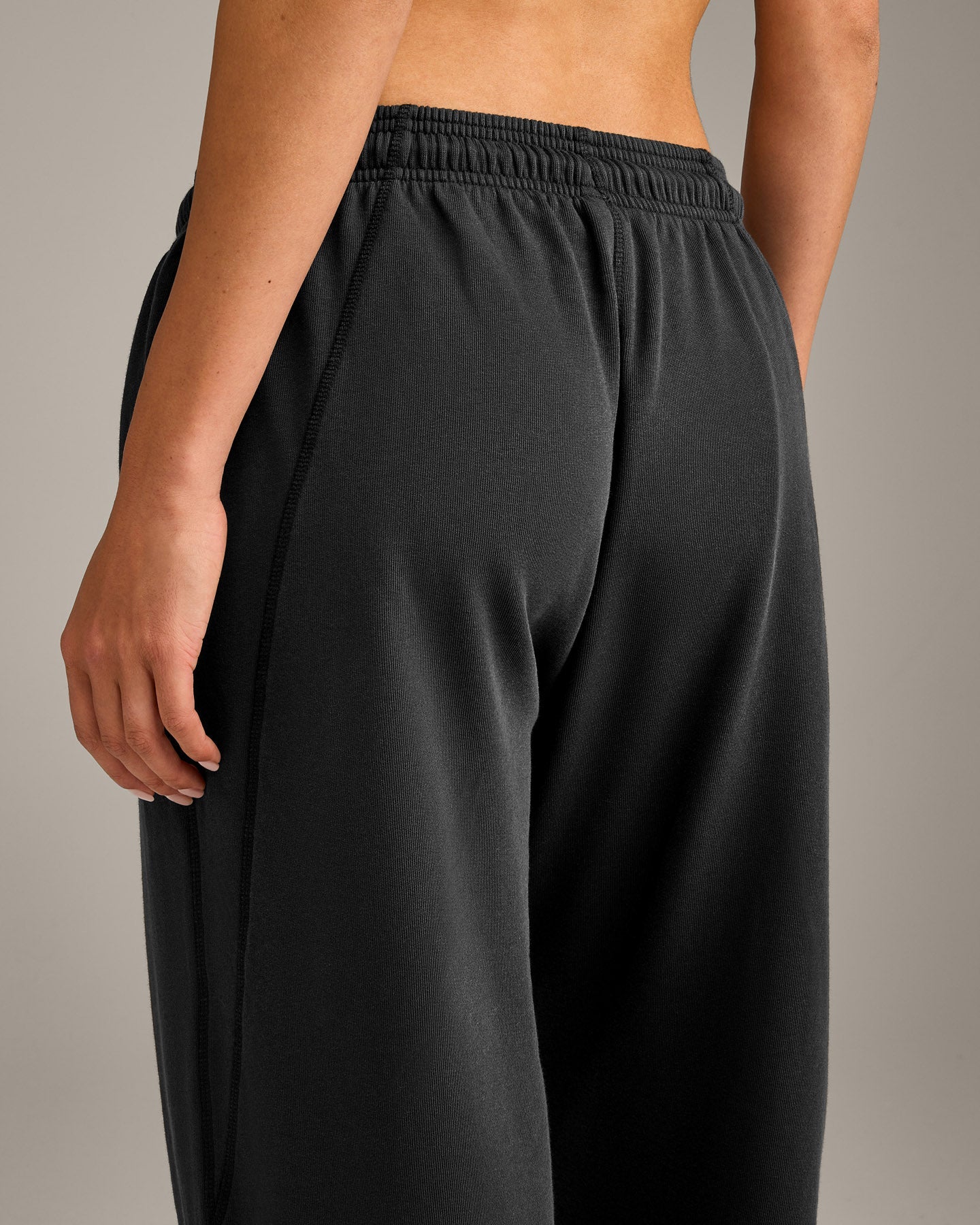 Raw Cut Lounge Wide Leg Joggers | Washed Black - Image 5