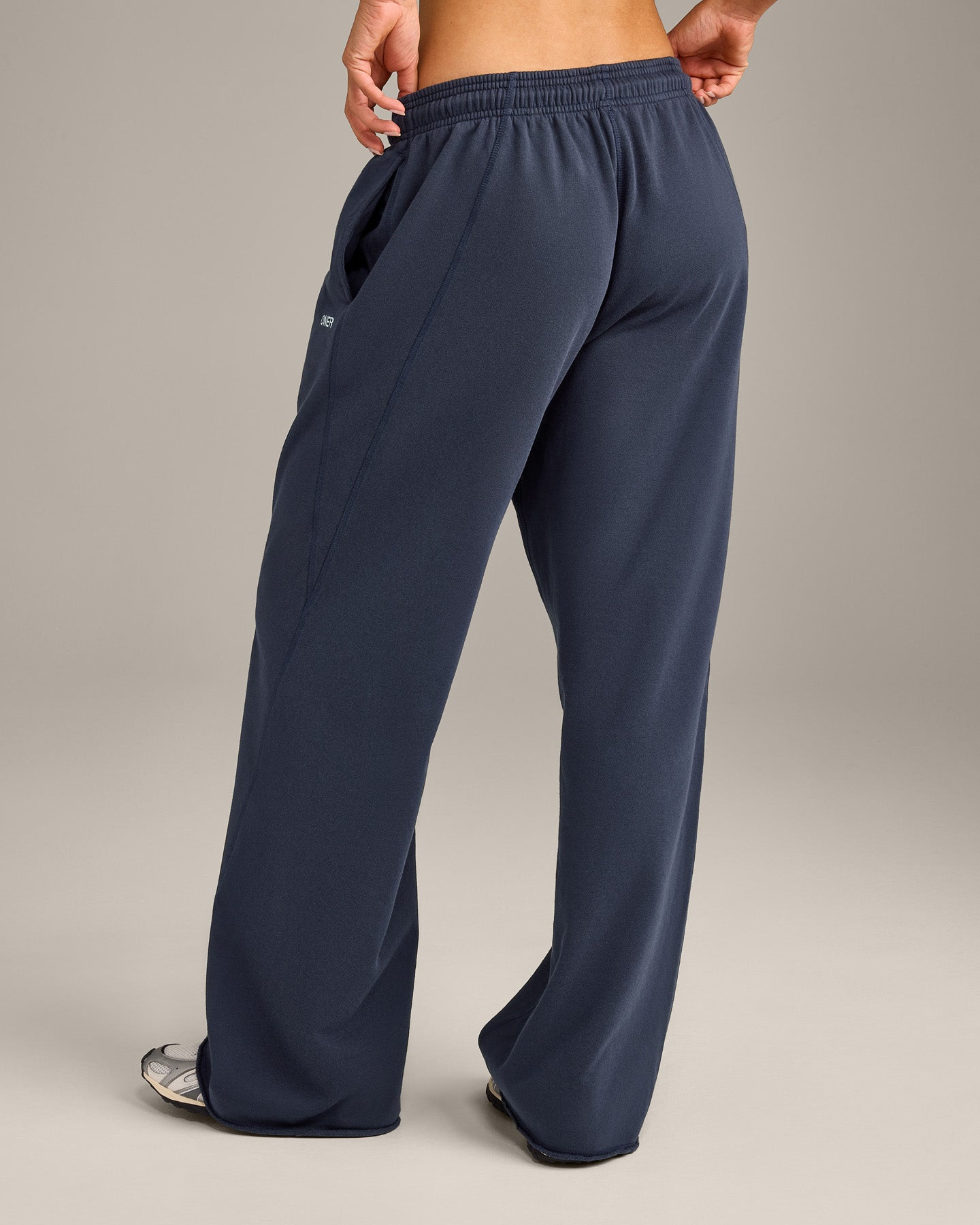 Alternative view of Raw Cut Lounge Wide Leg Joggers | Washed True Blue