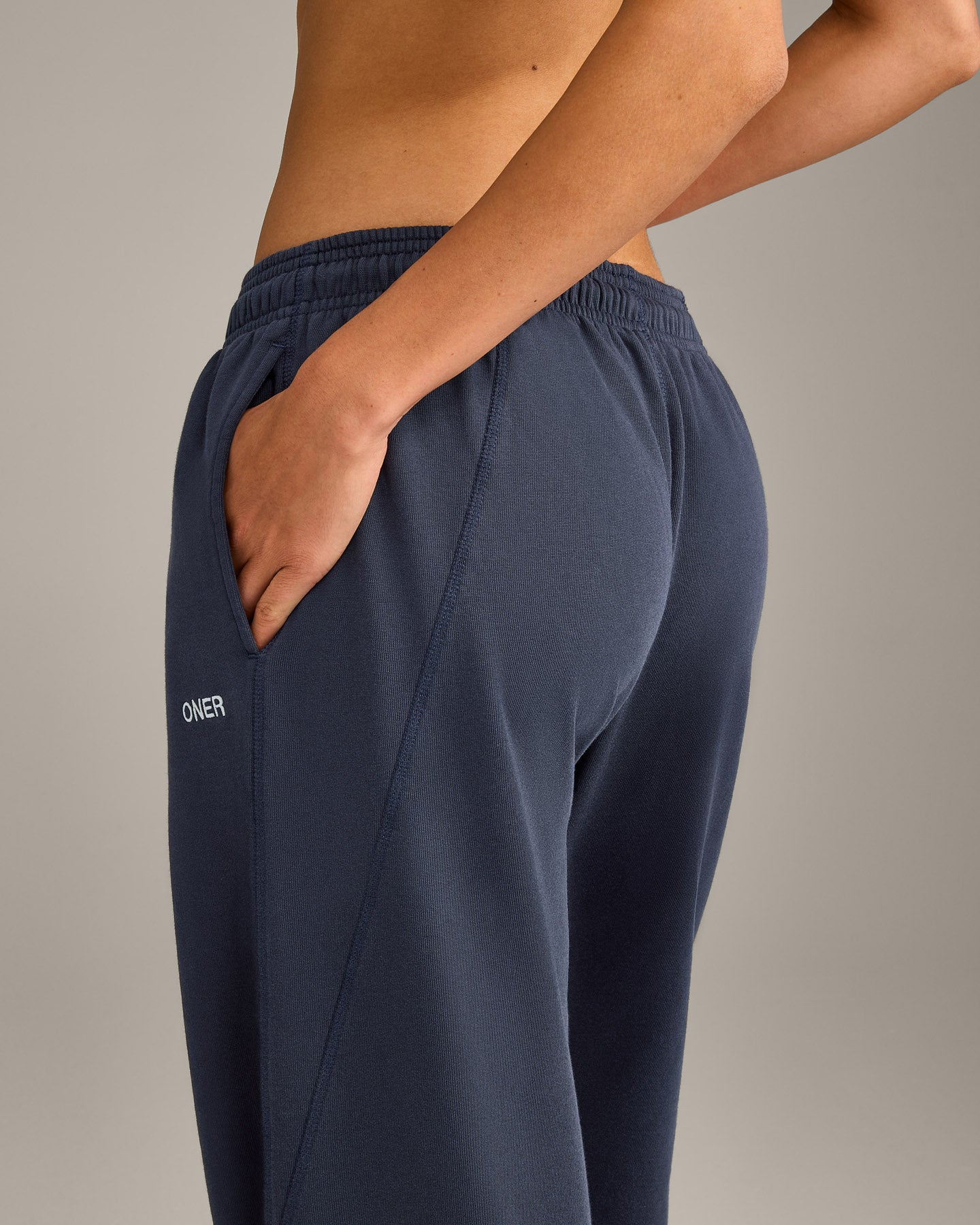 Raw Cut Lounge Wide Leg Joggers | Washed True Blue - Image 5