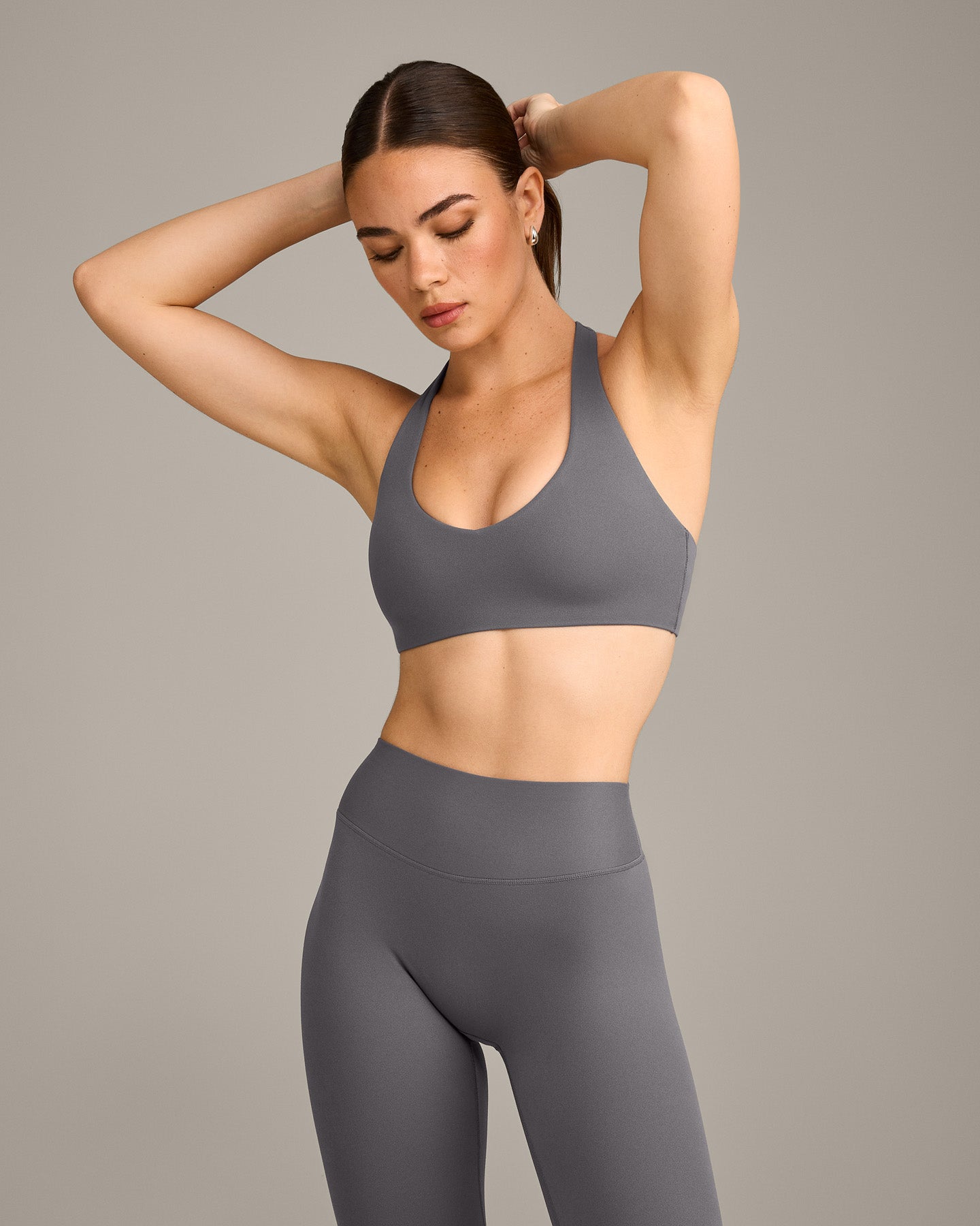 SoftMotion Bralette with Grey Logo | Ash Grey