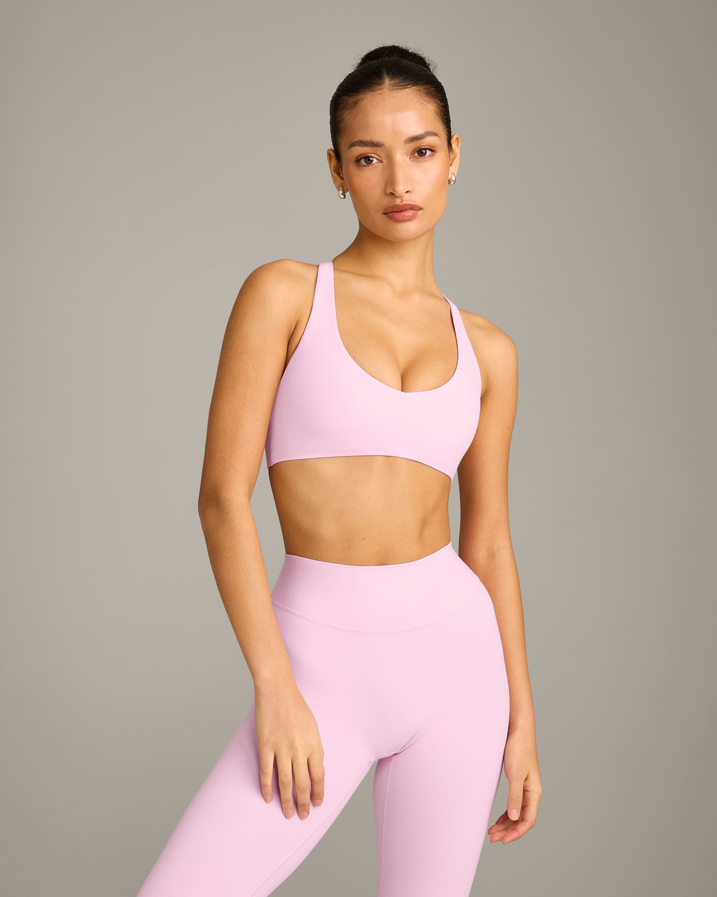 SoftMotion Bralette with Grey Logo | Chalk Pink