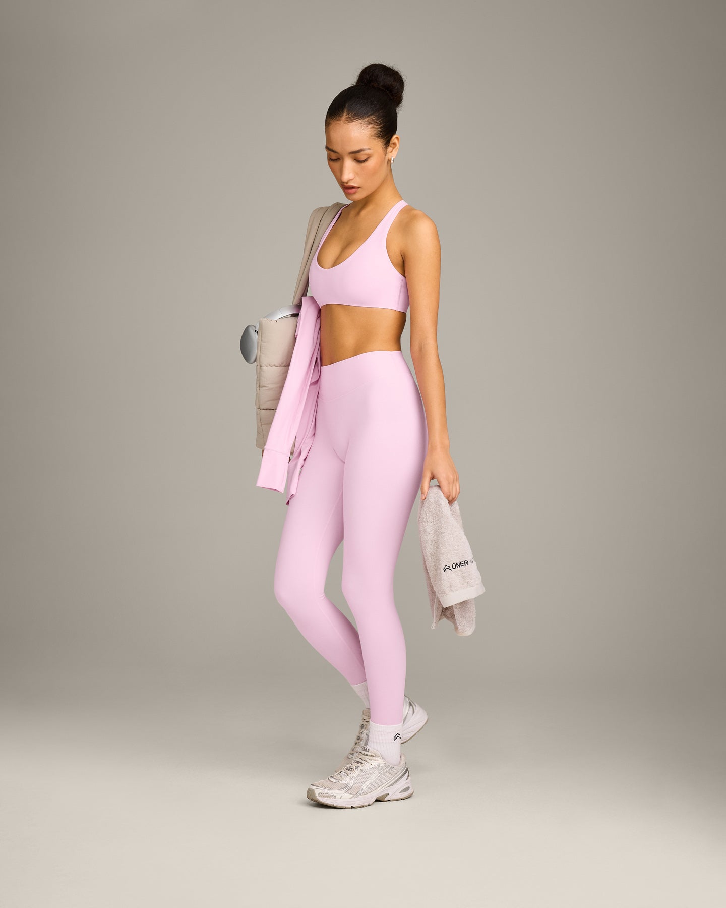 SoftMotion Bralette with Grey Logo | Chalk Pink - Image 3