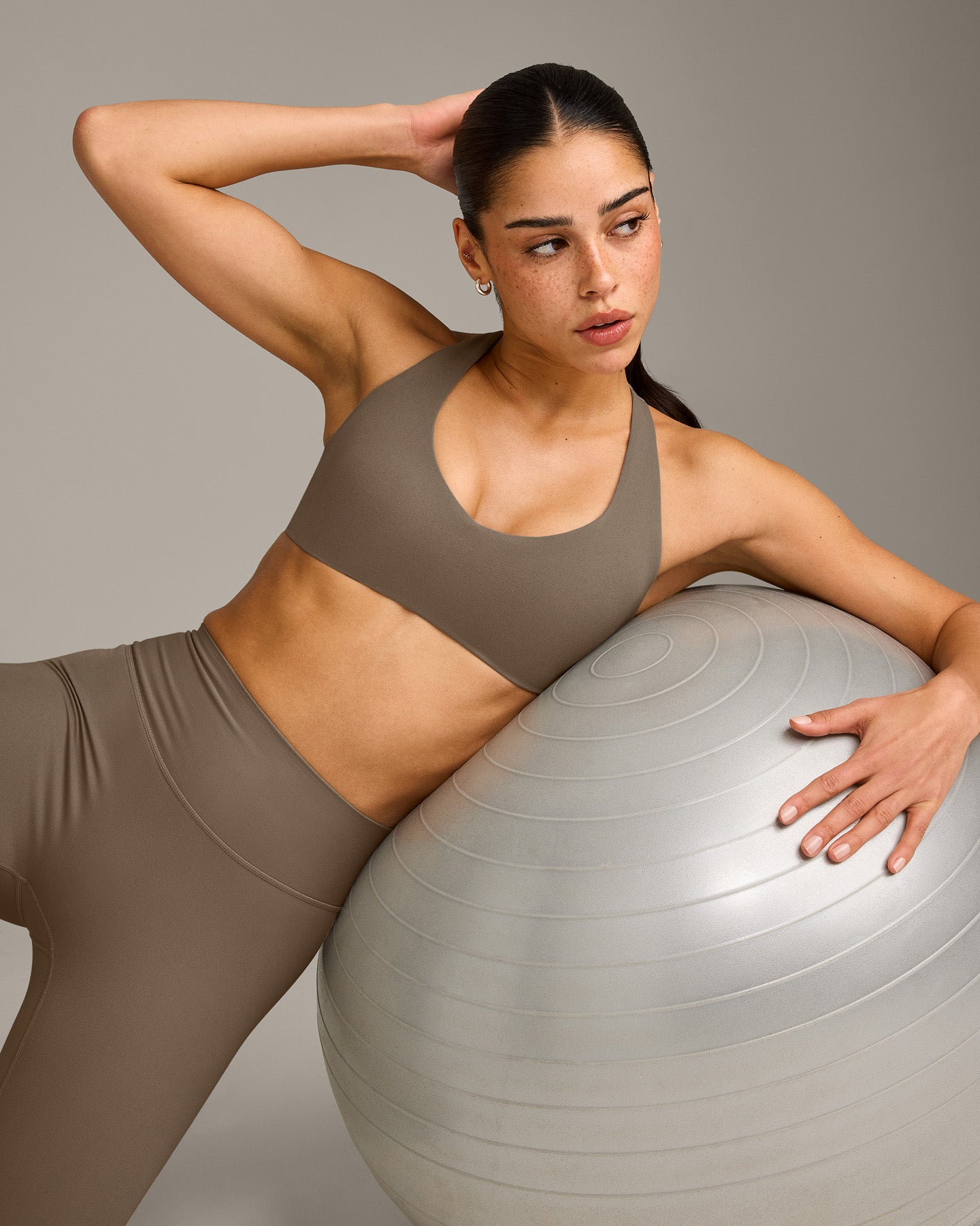 SoftMotion Bralette with Grey Logo | Moss Brown - Image 4