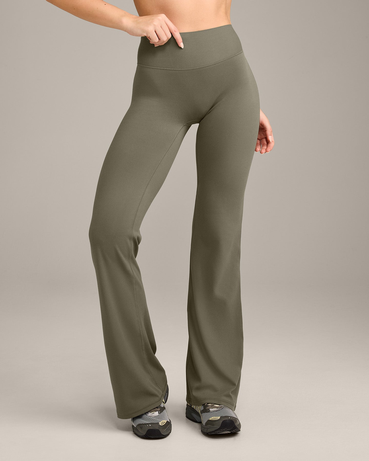 Alternative view of SoftMotion Flared Bottoms with Grey Logo | Alpine Green
