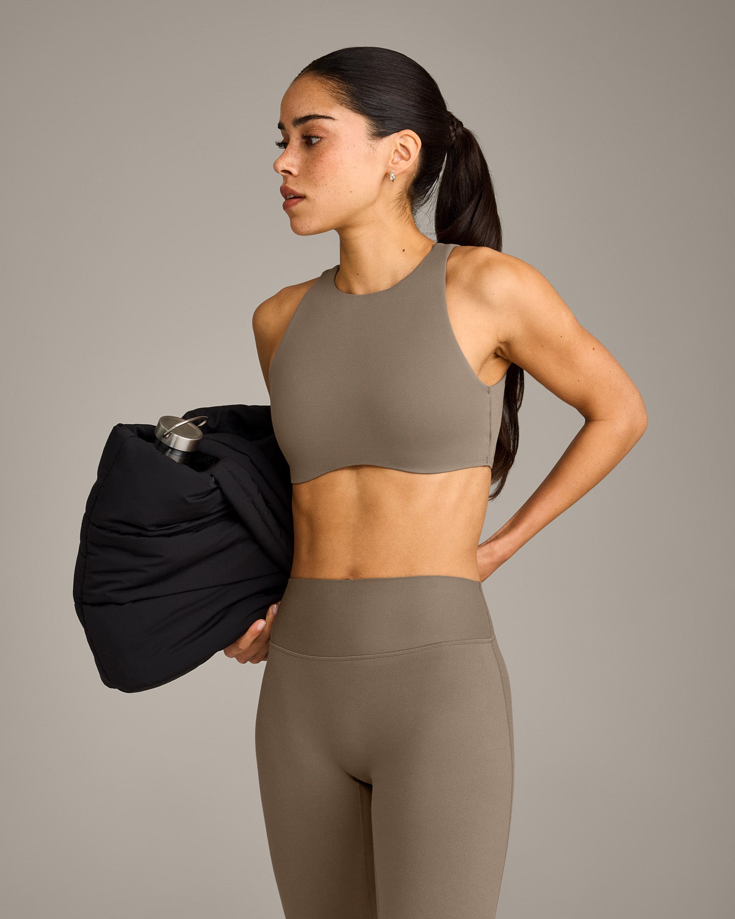 SoftMotion Flared Bottoms with Grey Logo | Moss Brown - Image 4