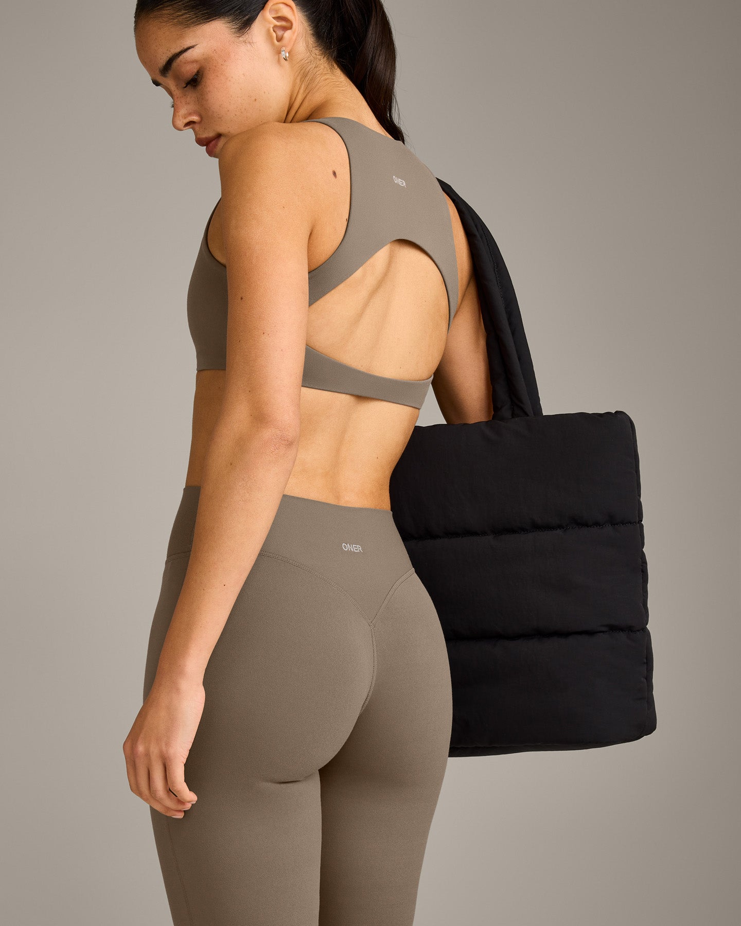 SoftMotion Flared Bottoms with Grey Logo | Moss Brown - Image 5