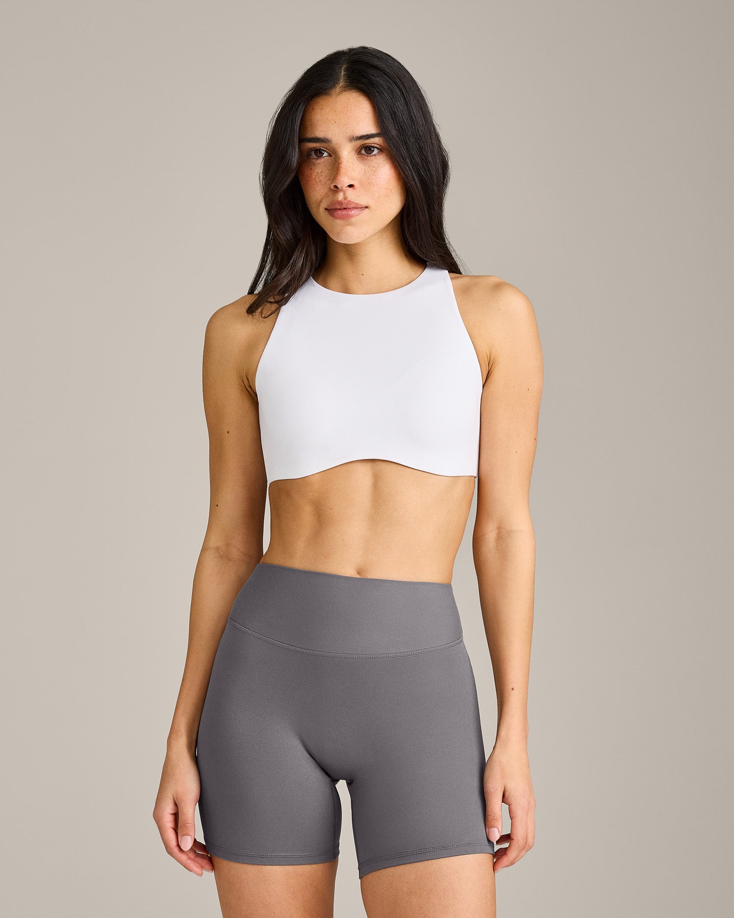 SoftMotion High Neck Sports Bra | White