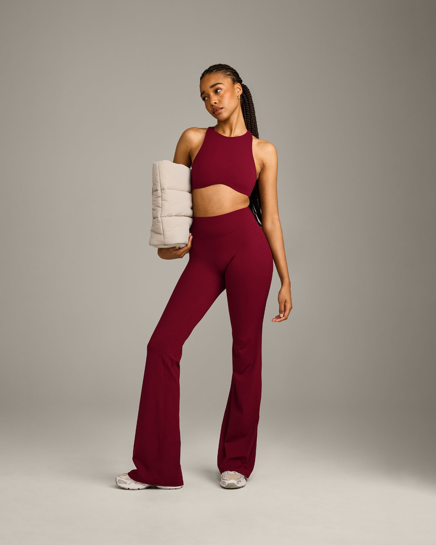 SoftMotion Flared Bottoms with Grey Logo | Ruby Red - Image 3