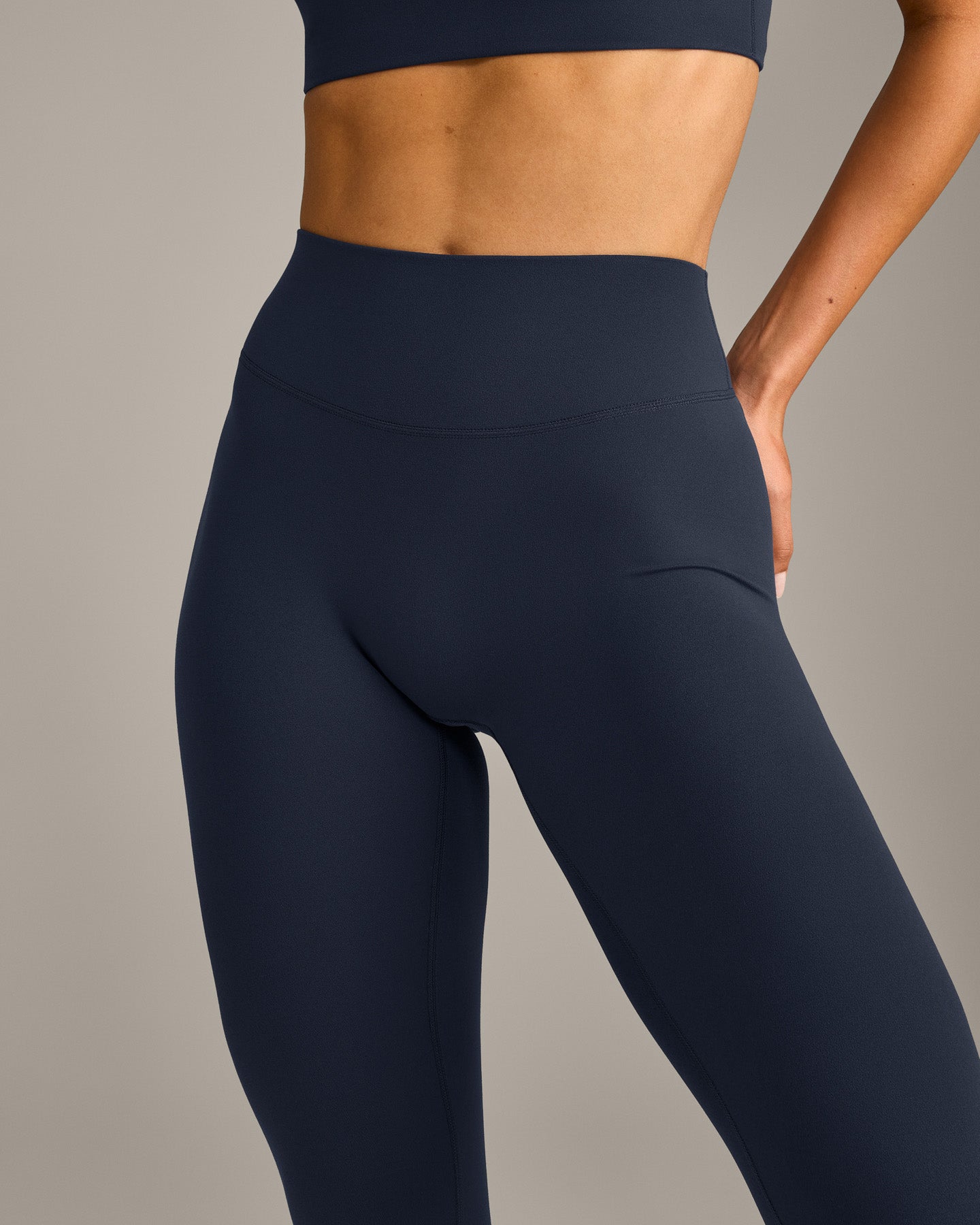 SoftMotion High Waisted Leggings with Grey Logo | True Blue - Image 5