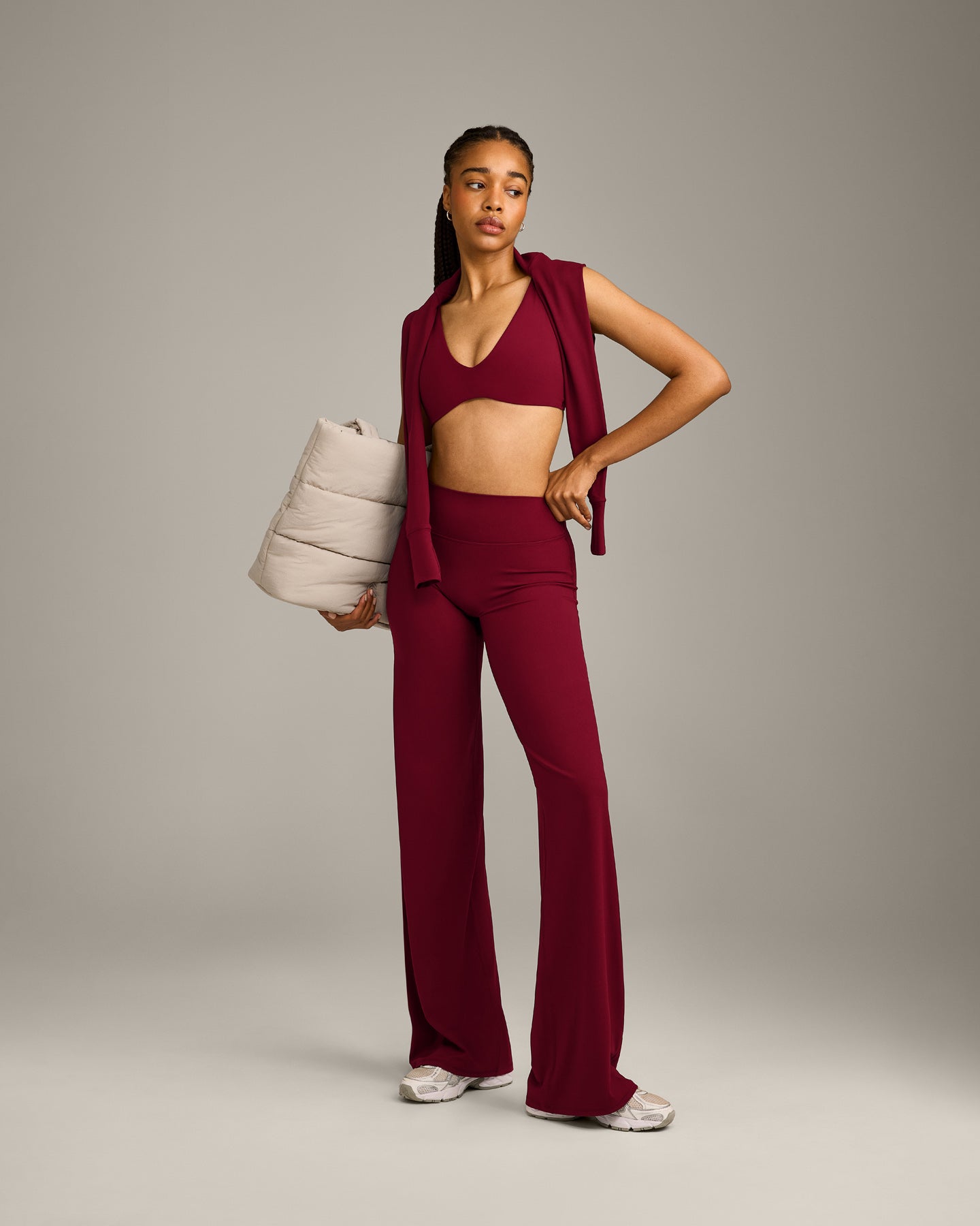 SoftMotion Straight Leg Bottoms with Grey Logo | Ruby Red - Image 3