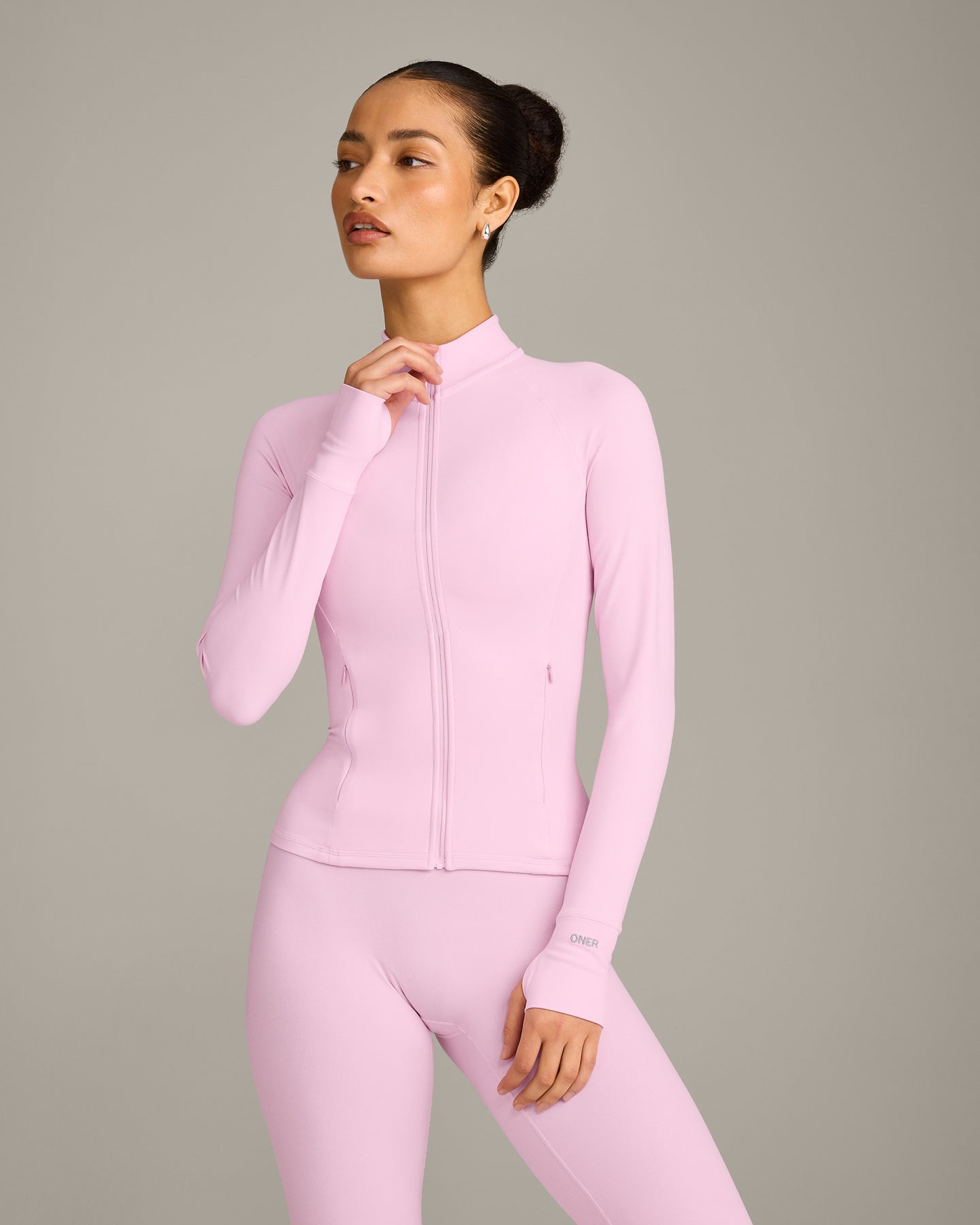 SoftMotion Jacket with Grey Logo | Chalk Pink
