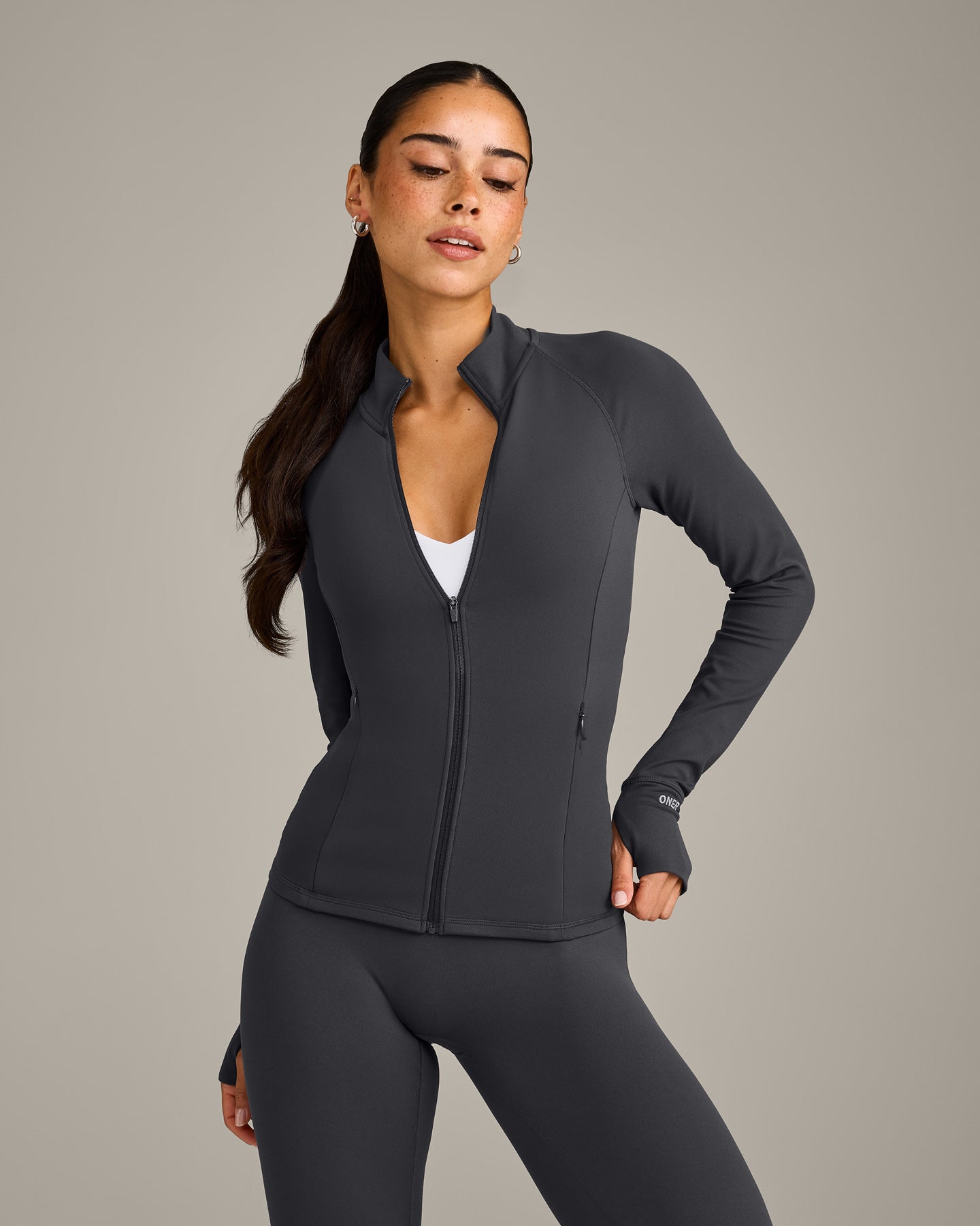 SoftMotion Jacket with Grey Logo | Coal