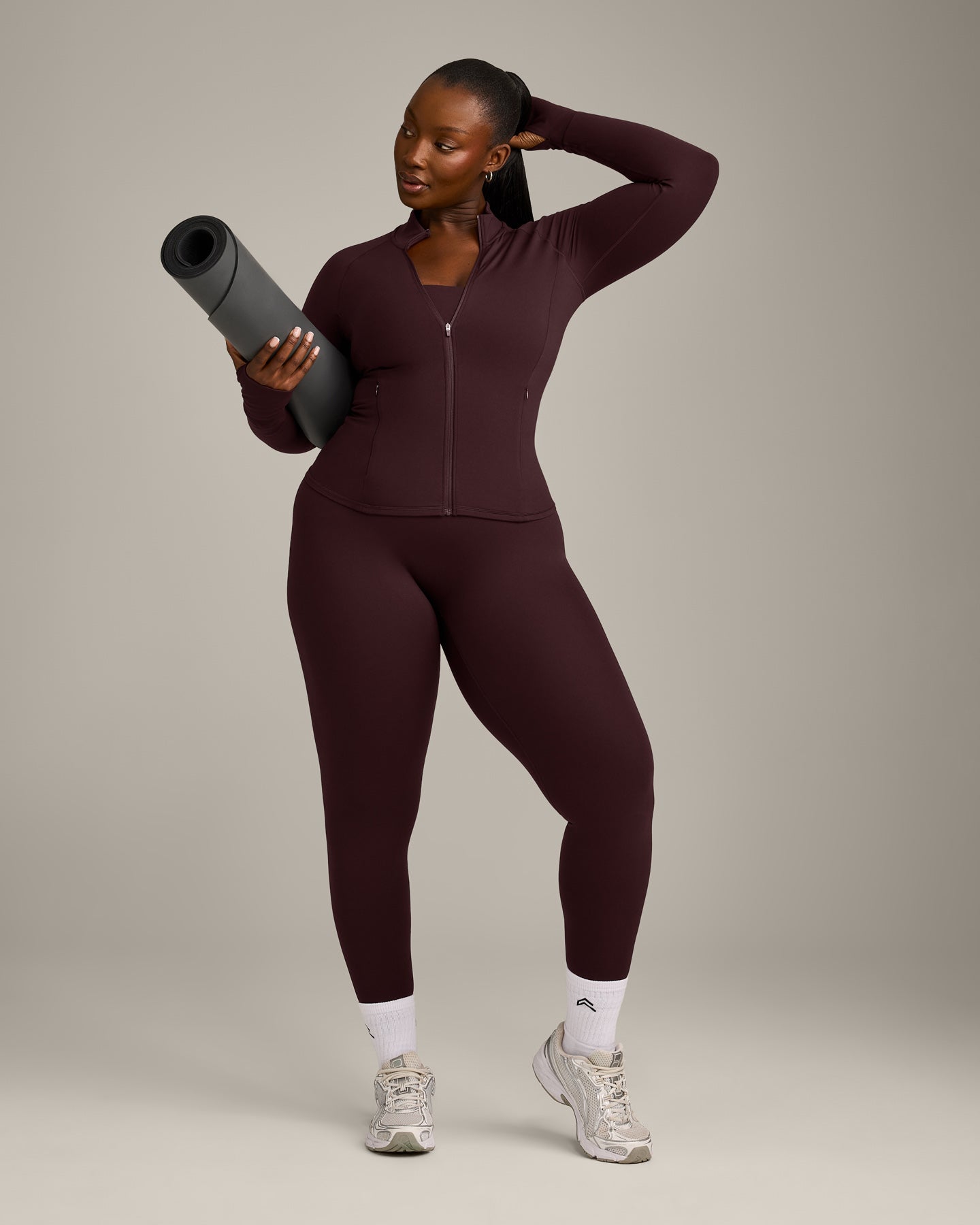 SoftMotion Jacket with Grey Logo | Plum Brown - Image 3