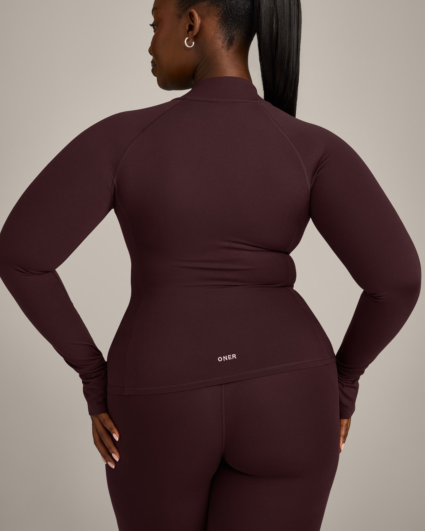 SoftMotion Jacket with Grey Logo | Plum Brown - Image 5