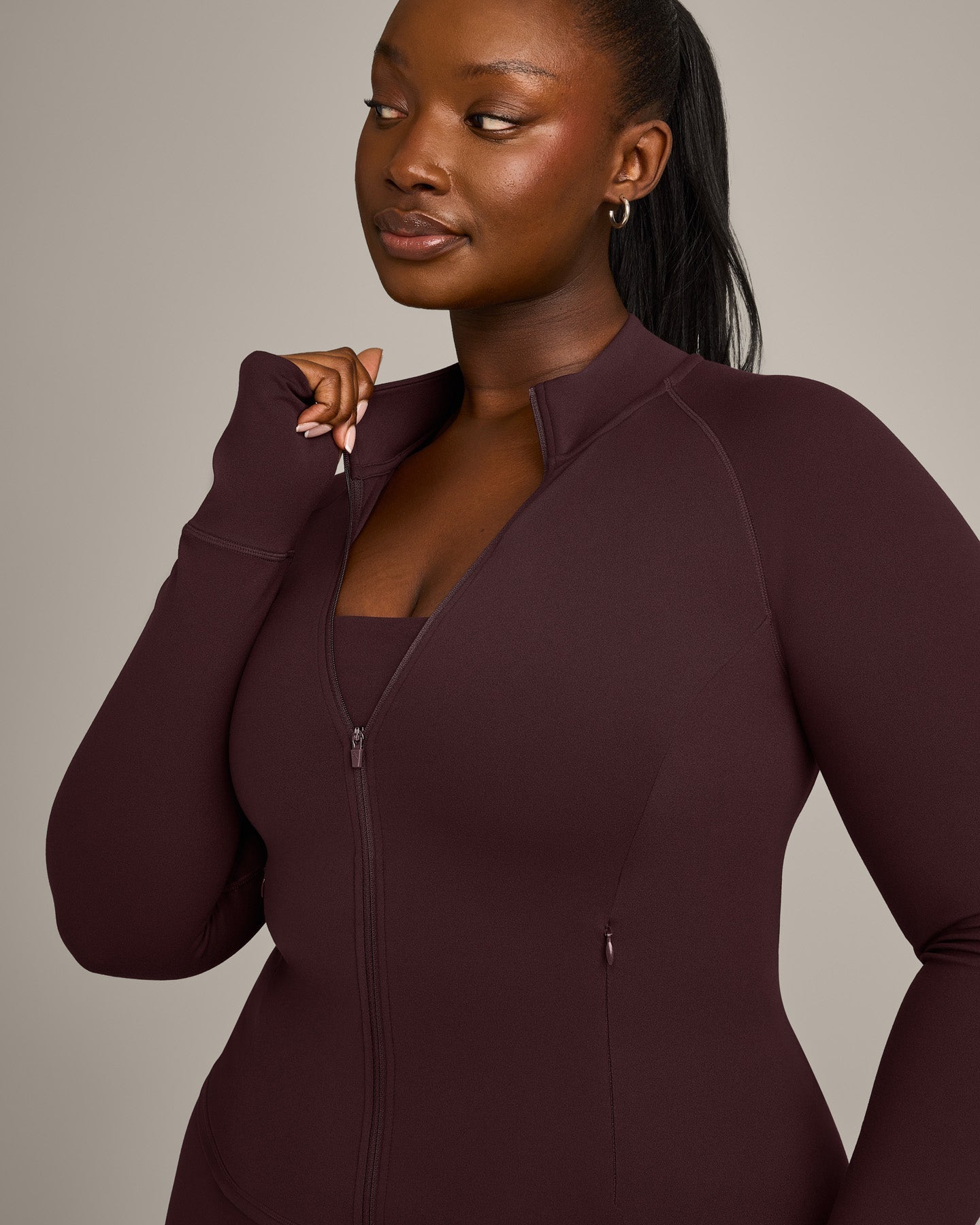 SoftMotion Jacket with Grey Logo | Plum Brown - Image 4