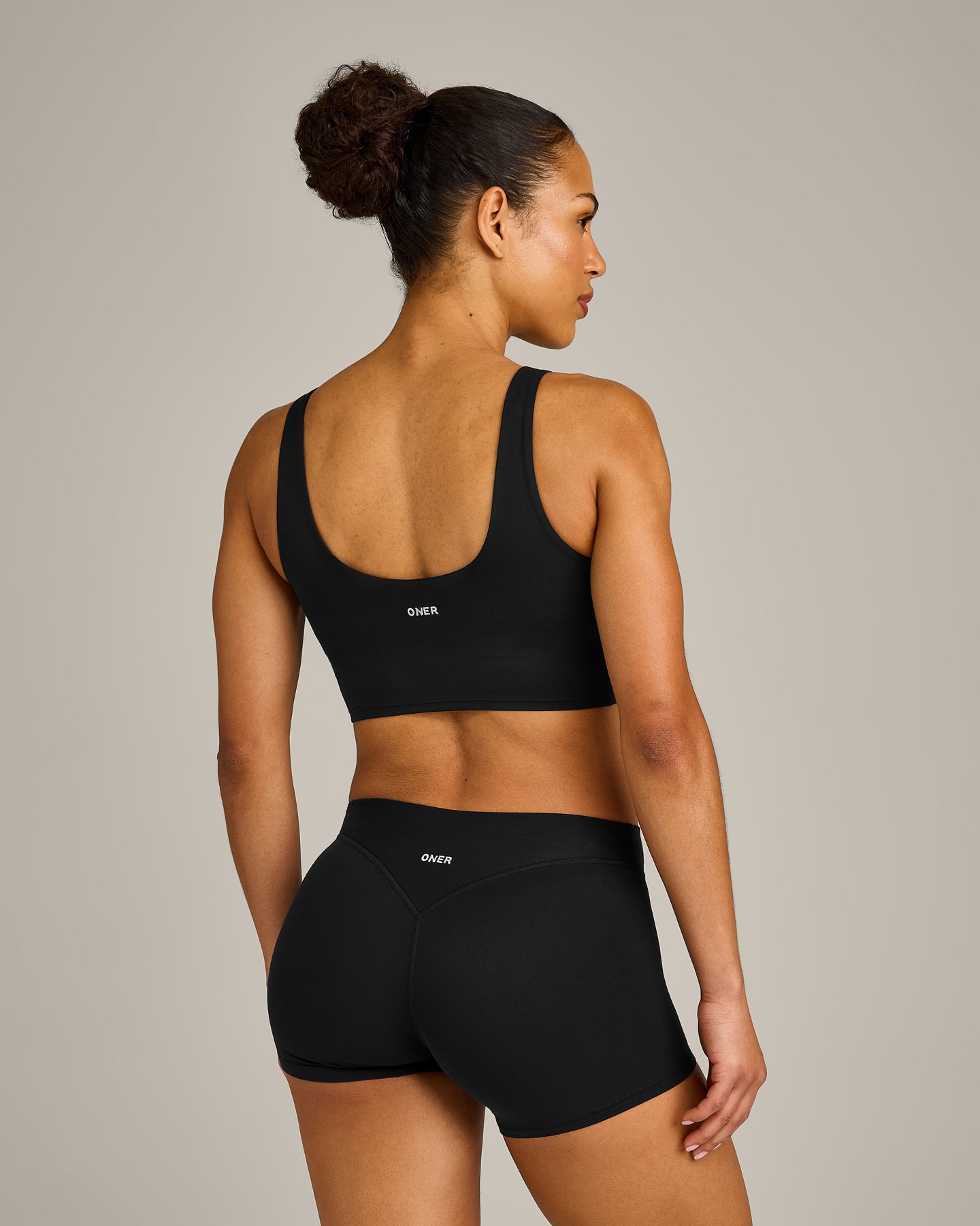 SoftMotion Longline Sports Bra with Grey Logo | Black - Image 6