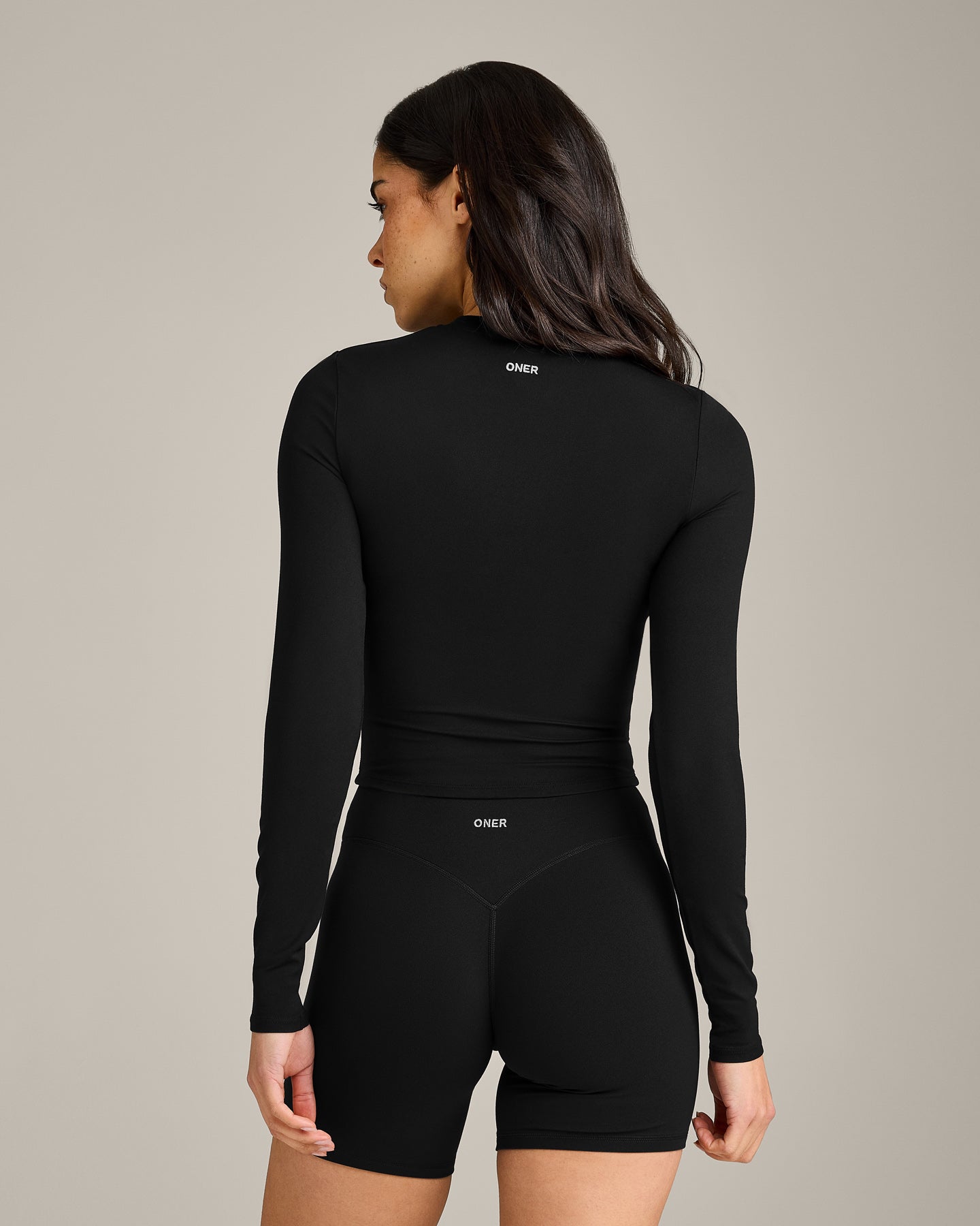 Alternative view of SoftMotion Long Sleeve Mid Top with Grey Logo | Black