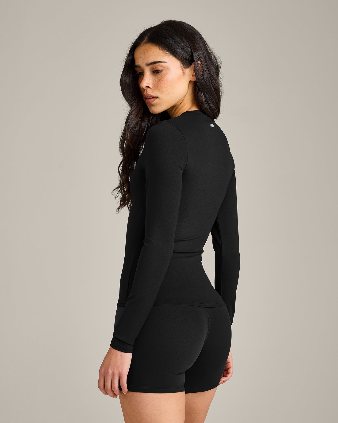 Alternative view of SoftMotion Long Sleeve Top with Grey Logo | Black