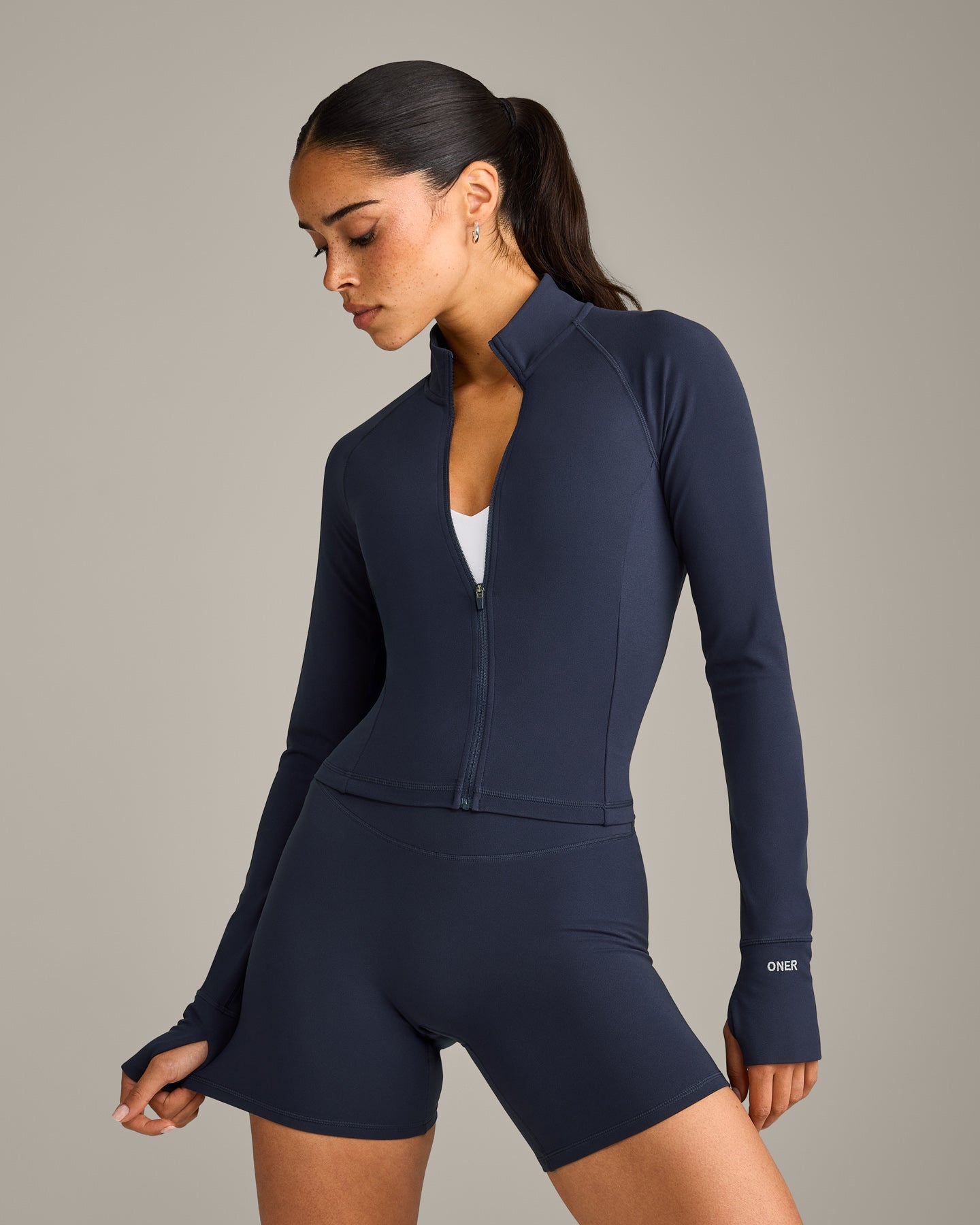 SoftMotion Mid Jacket with Grey Logo | True Blue